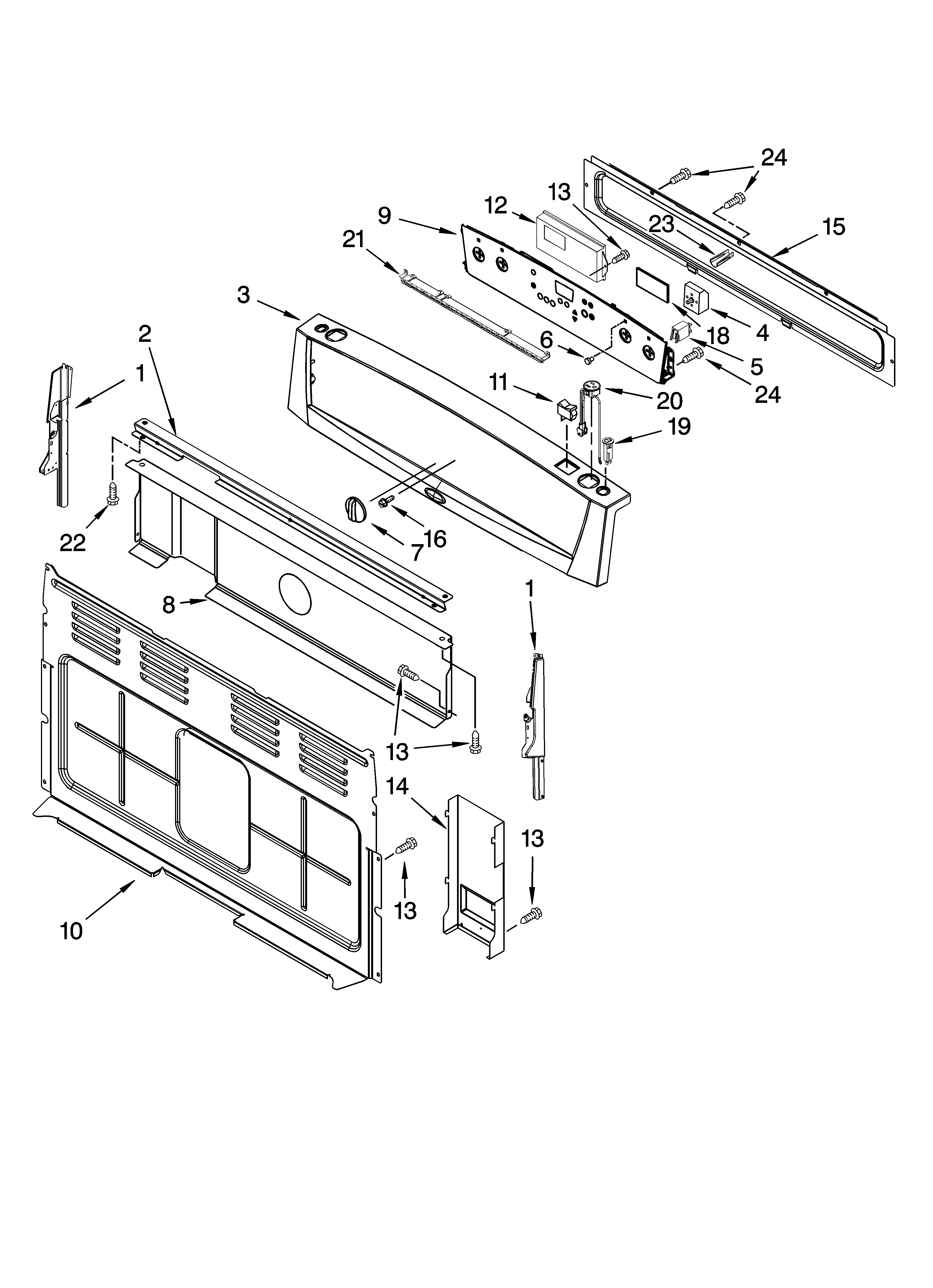 Whirlpool WERP4110PQ0 control panel parts diagram