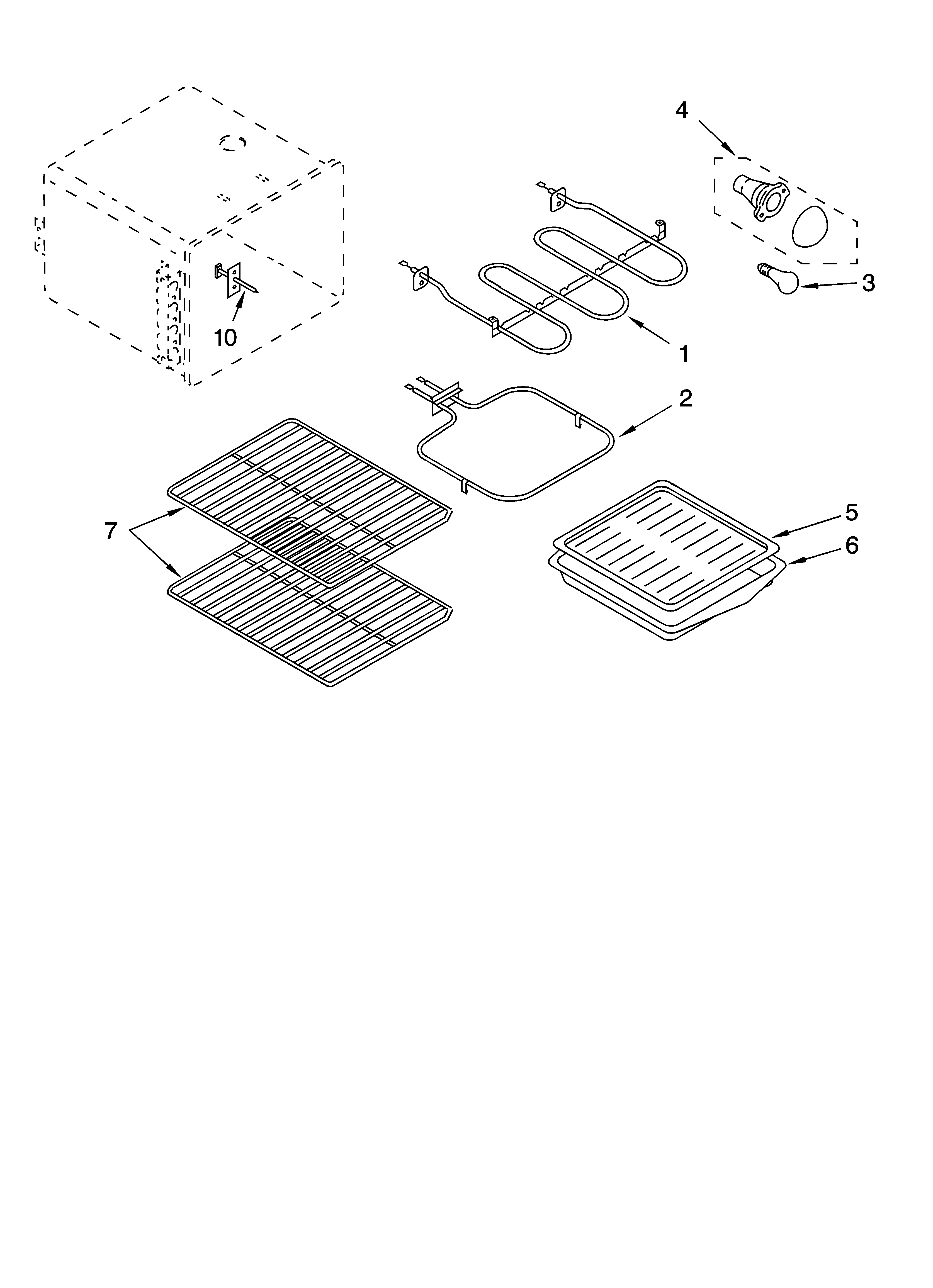 Whirlpool WGE34304 oven parts, miscellaneous parts diagram
