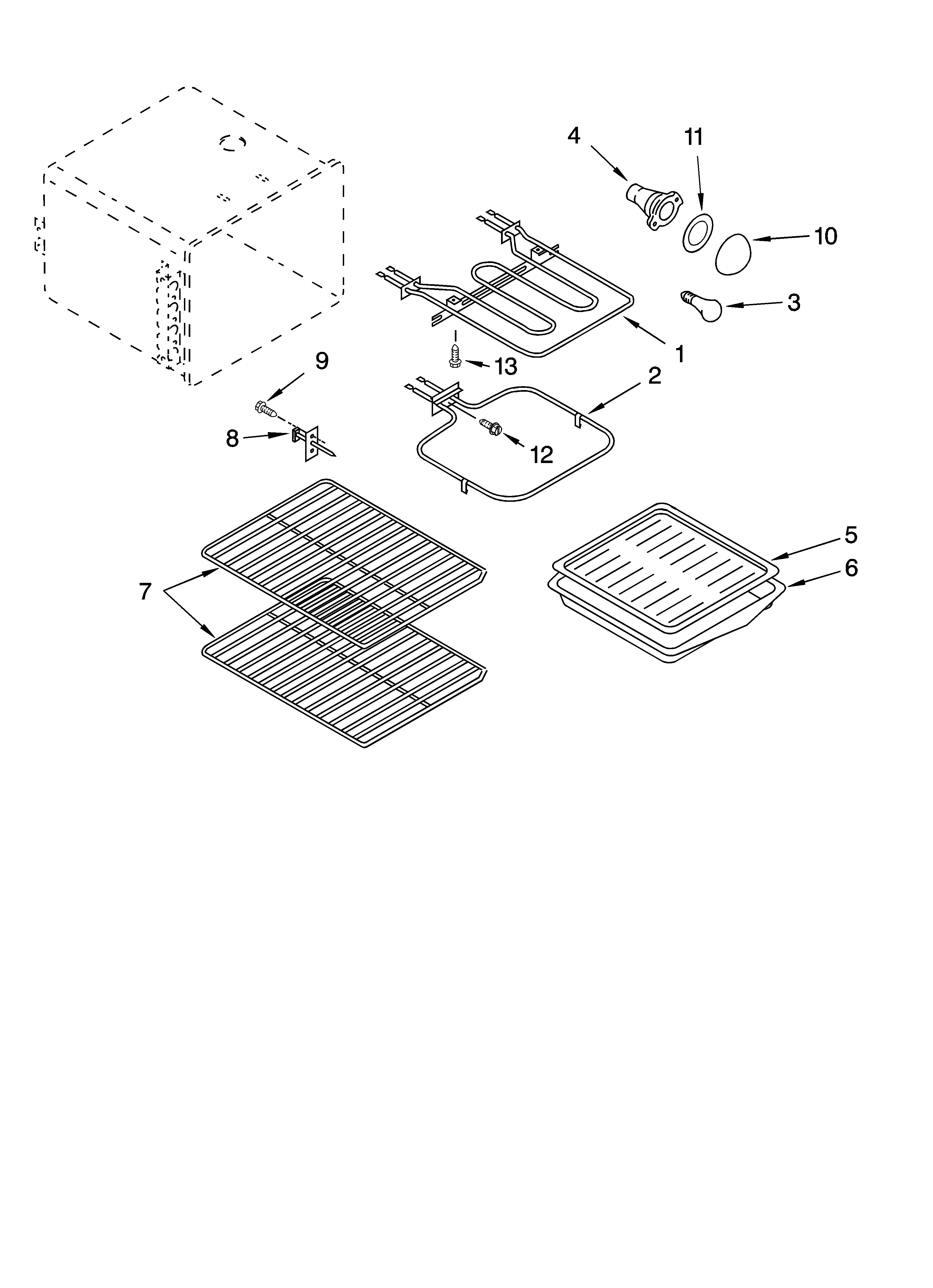 Whirlpool WGP34805 oven parts, miscellaneous parts diagram