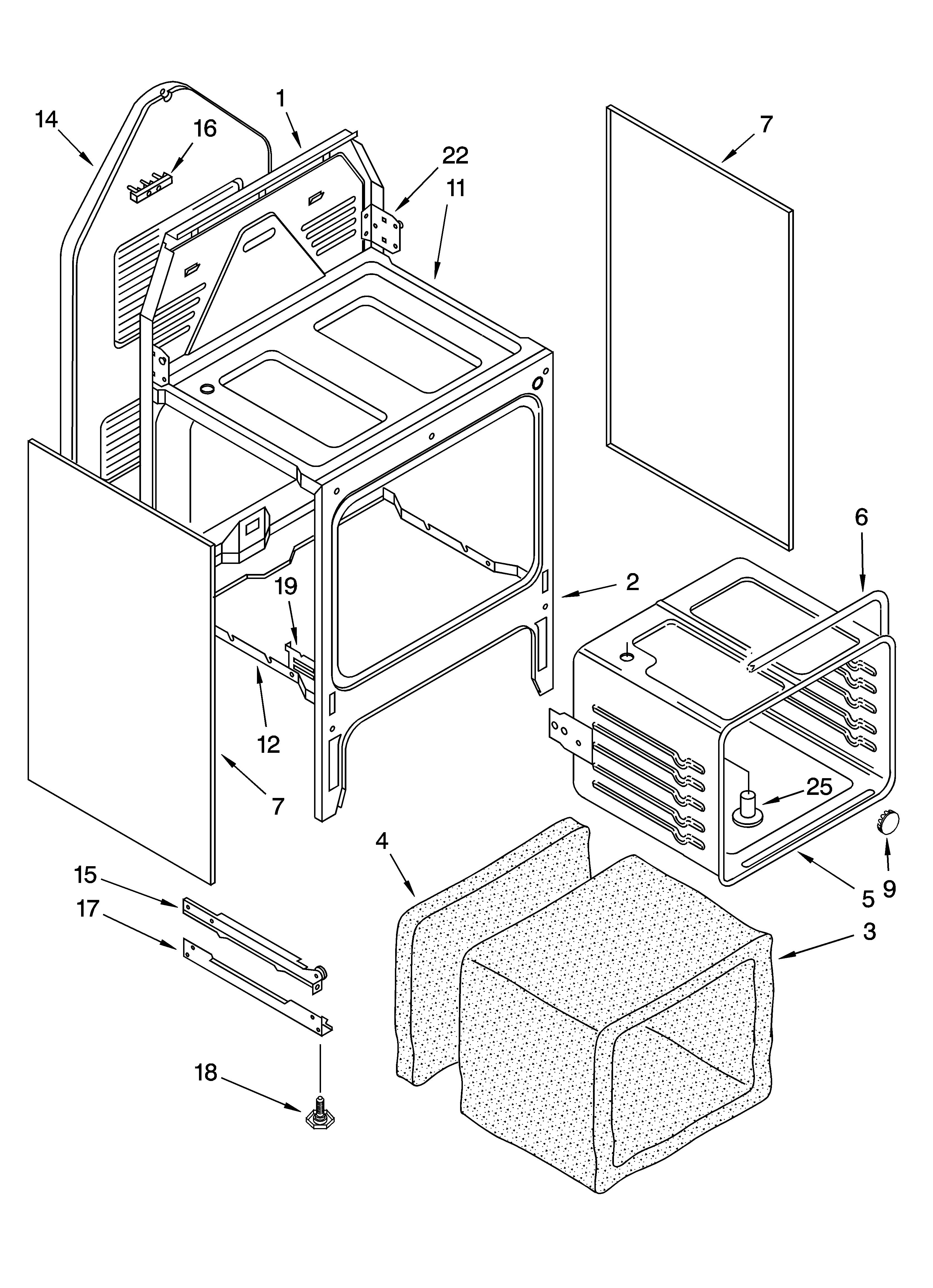 Whirlpool WLE32300 oven chassis parts diagram