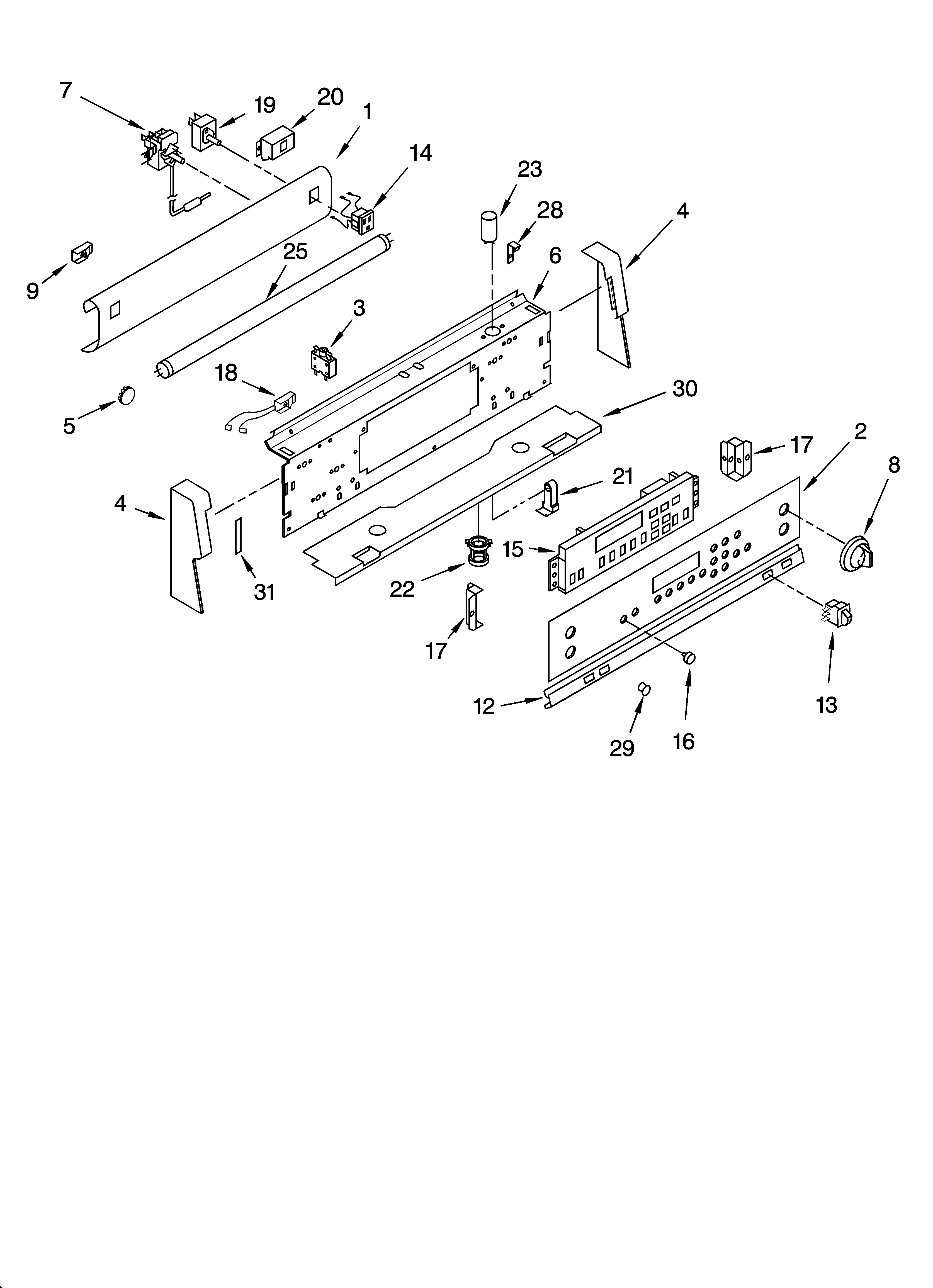 Whirlpool WLE83300 control panel parts diagram