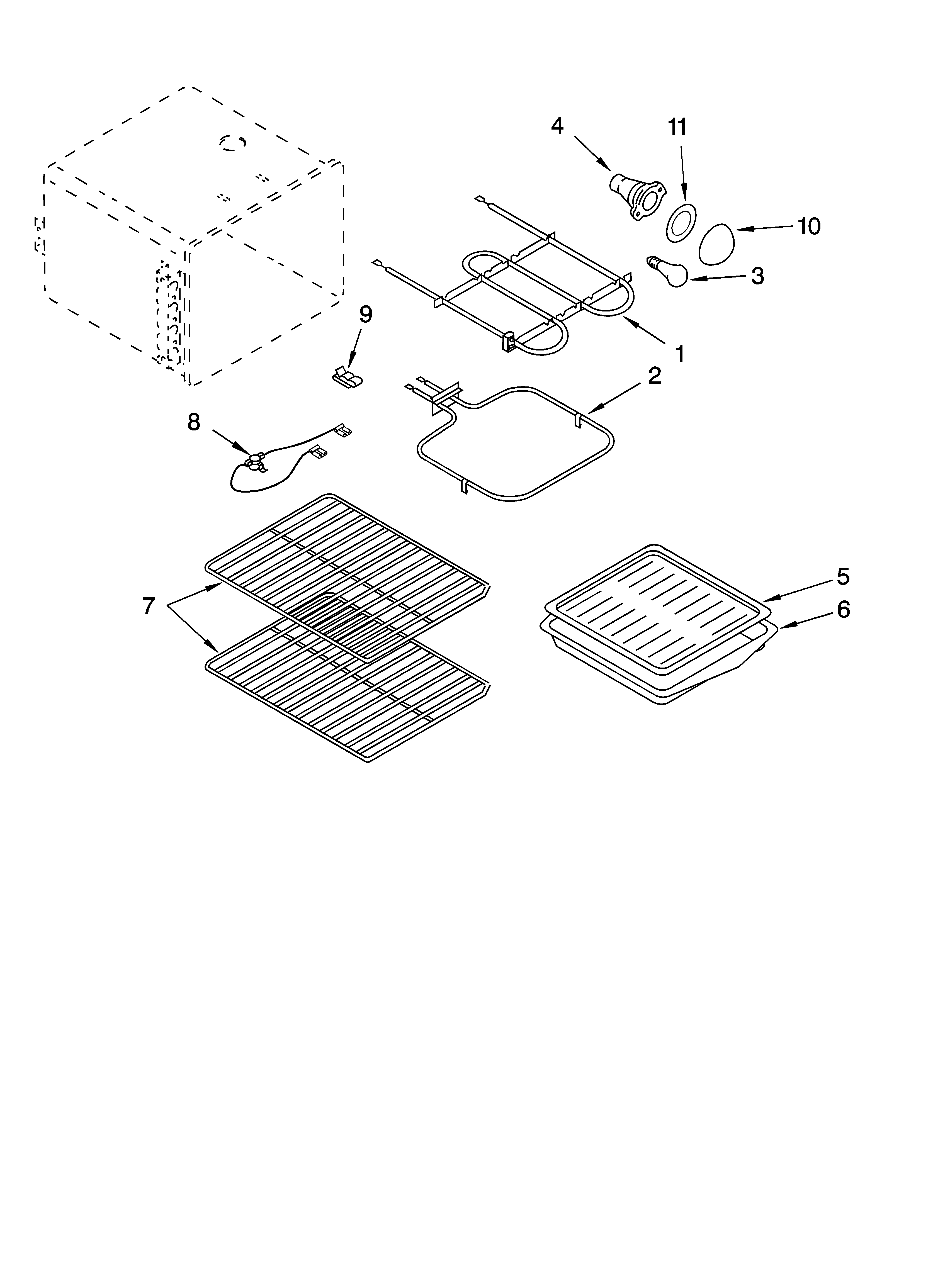 Whirlpool WLP30800 oven parts, miscellaneous parts diagram