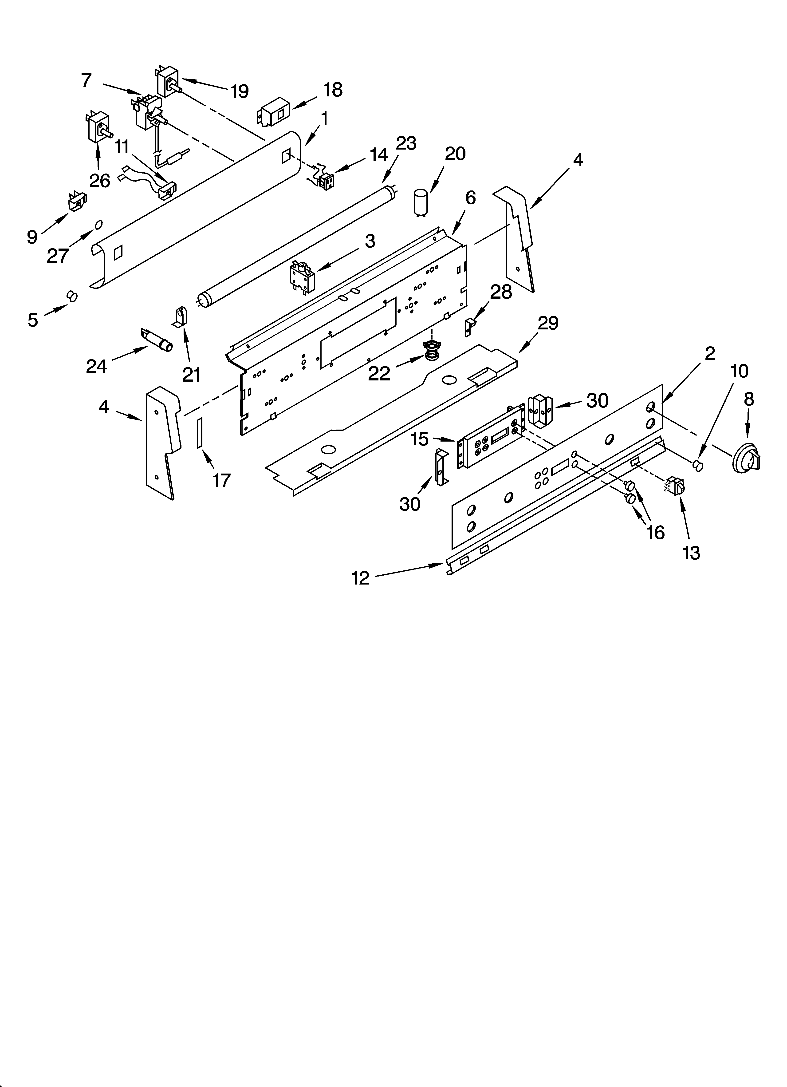 Whirlpool WLP32810 control panel parts diagram
