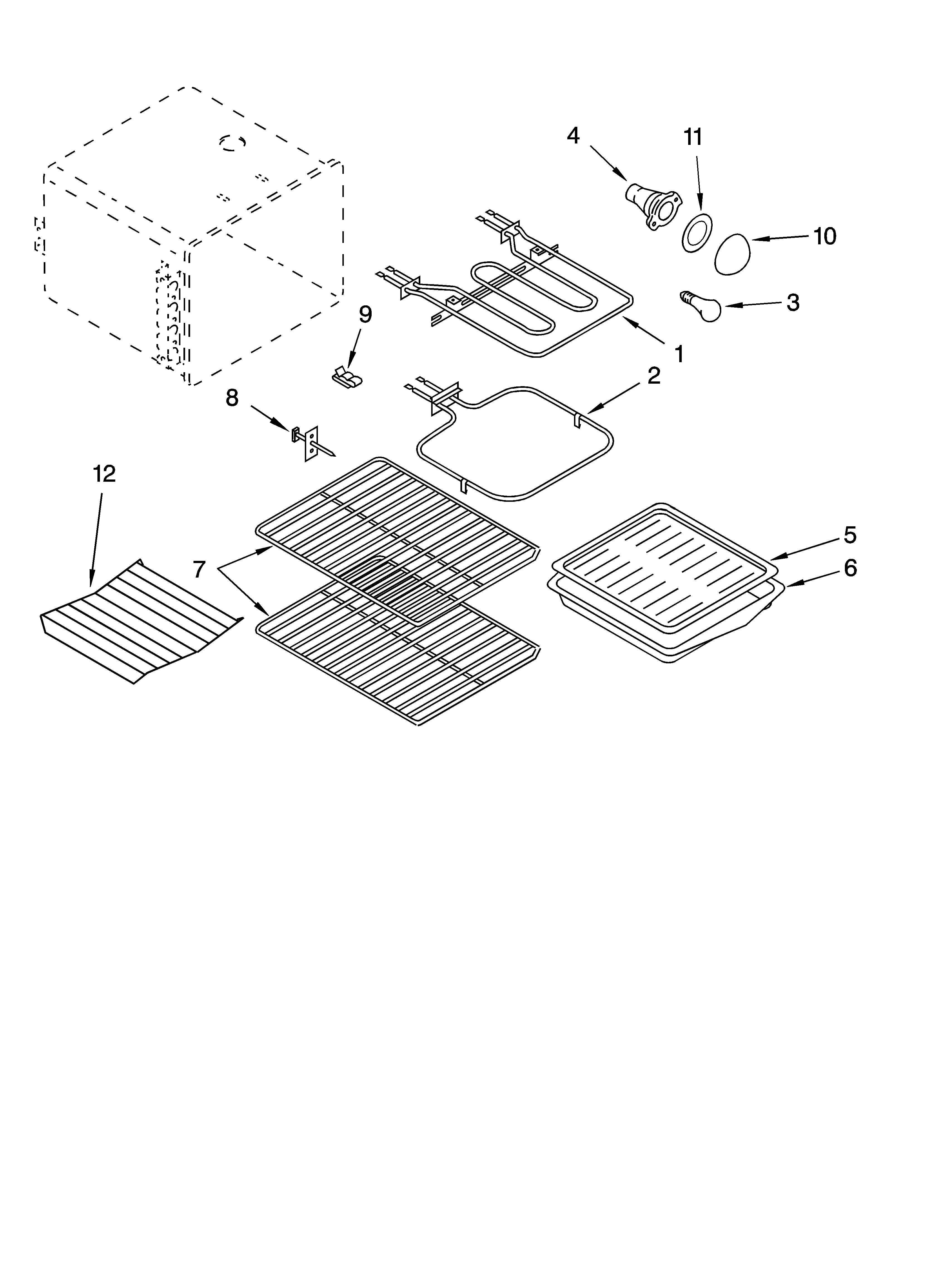 Whirlpool WLP32810 oven parts, miscellaneous parts diagram