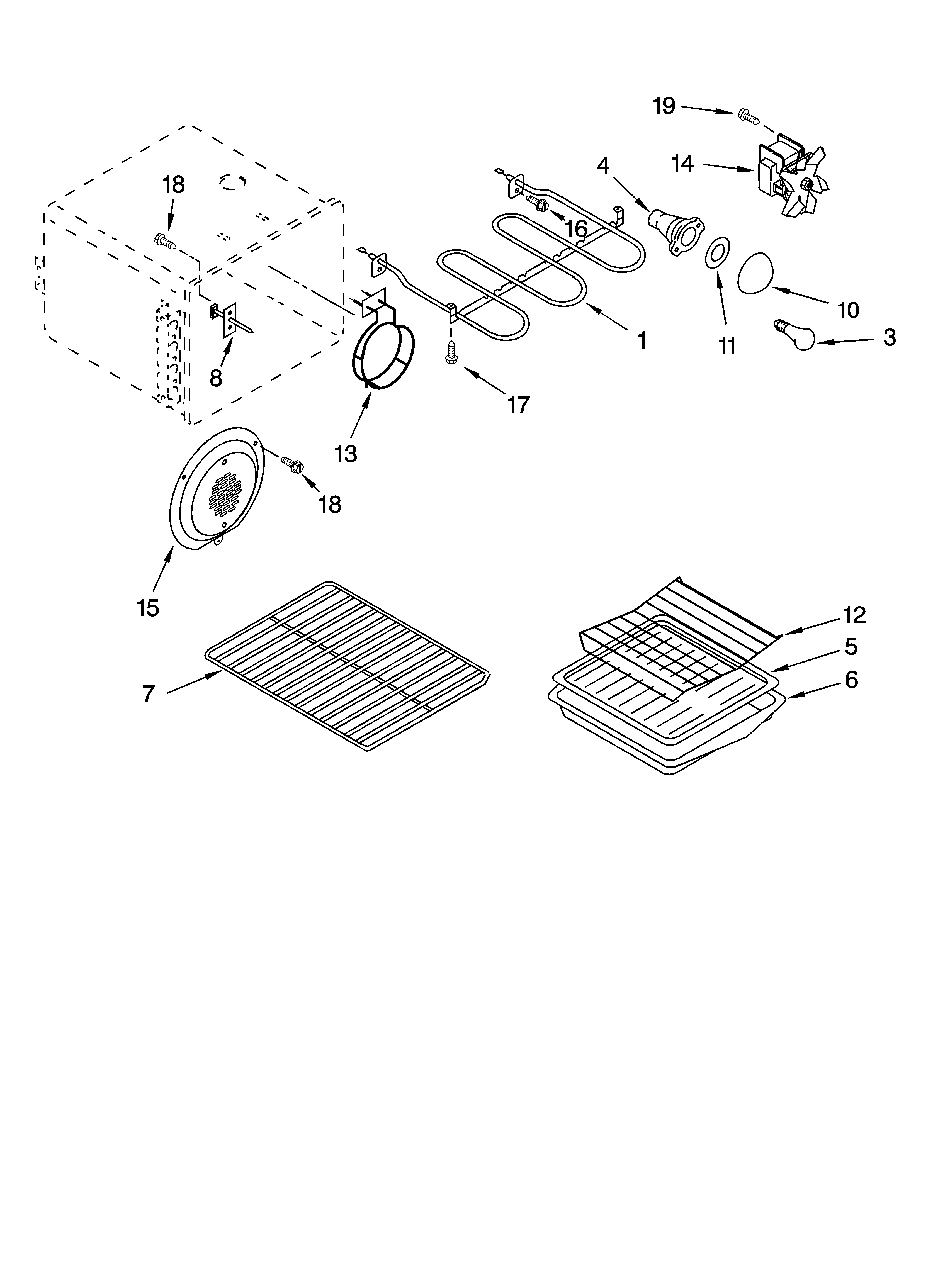 Whirlpool WLP54800 oven parts diagram