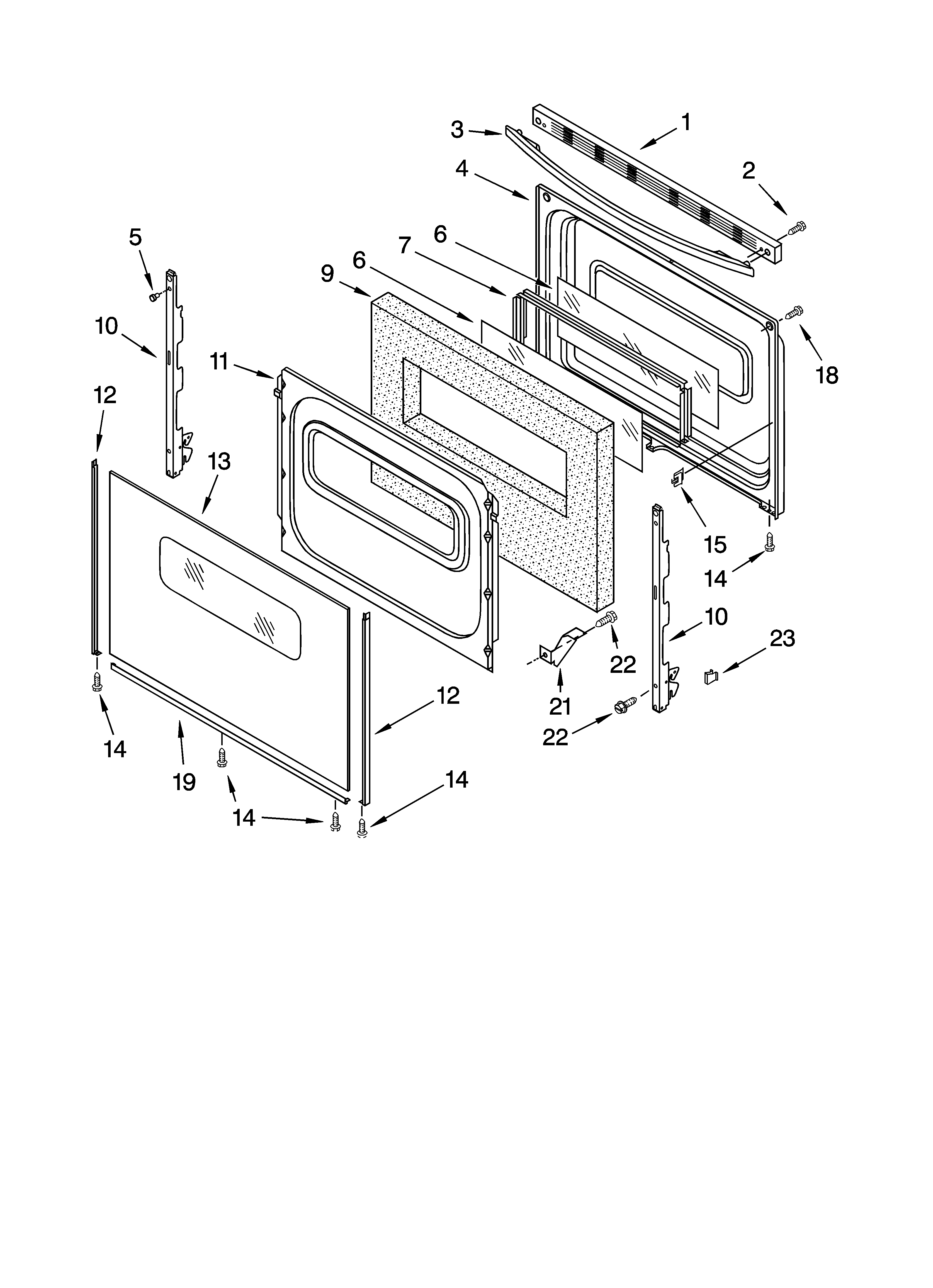 Whirlpool YGS470LEKQ0 door parts, miscellaneous parts diagram
