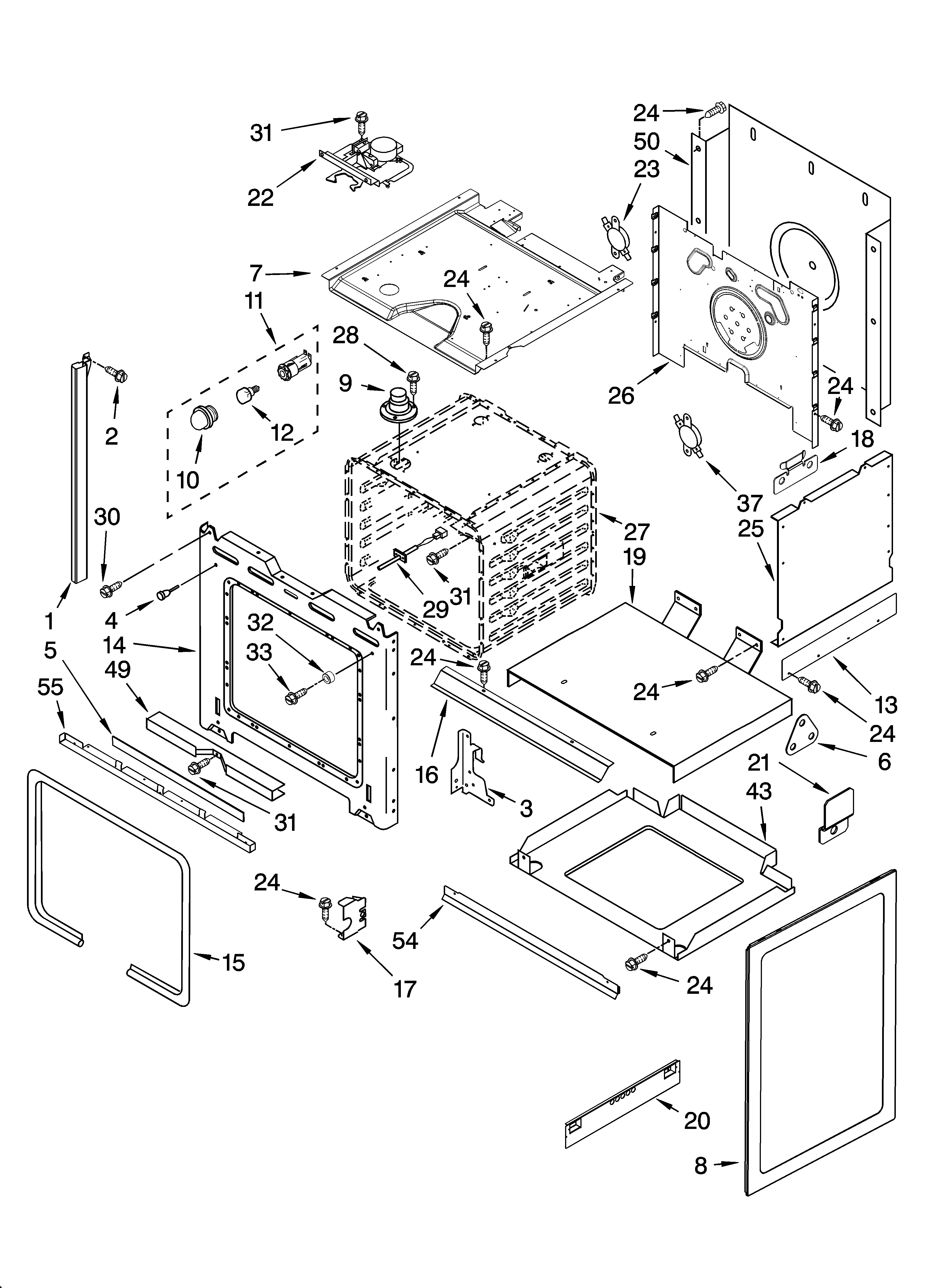 Whirlpool YGY398LXPB02 oven parts diagram