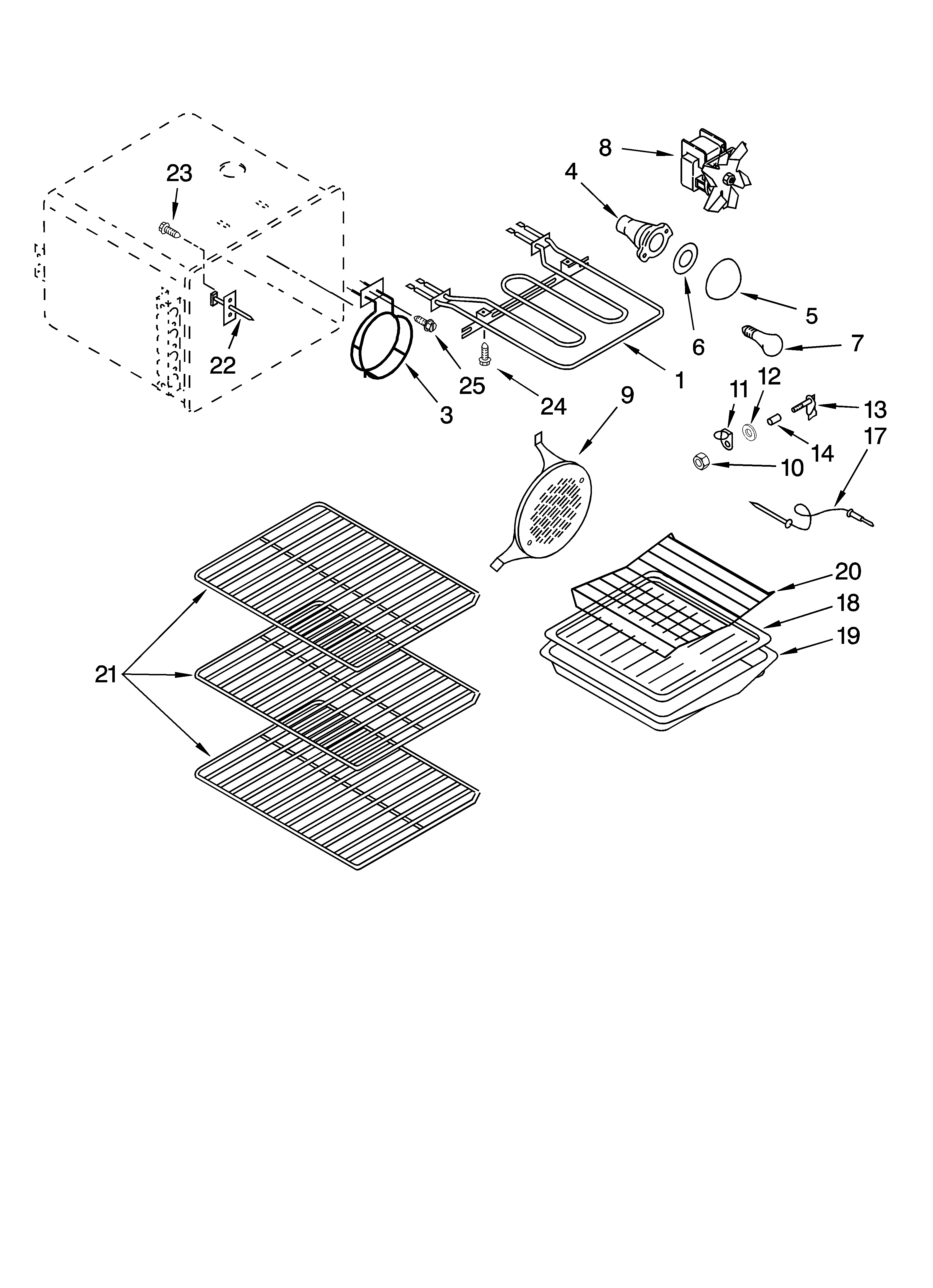 KitchenAid YKERC507HW5 oven parts diagram