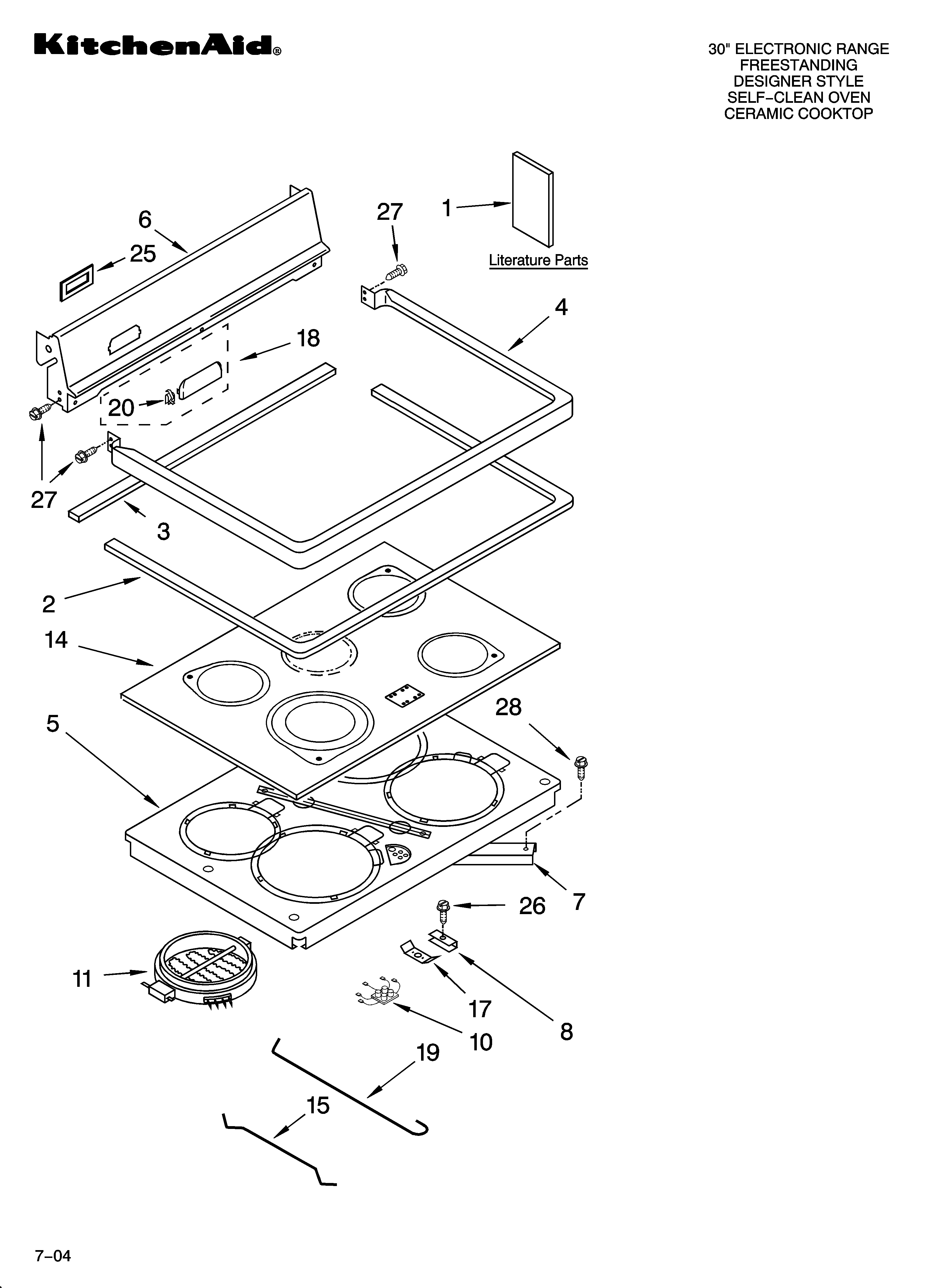 KitchenAid YKERC508LS0 cooktop parts diagram