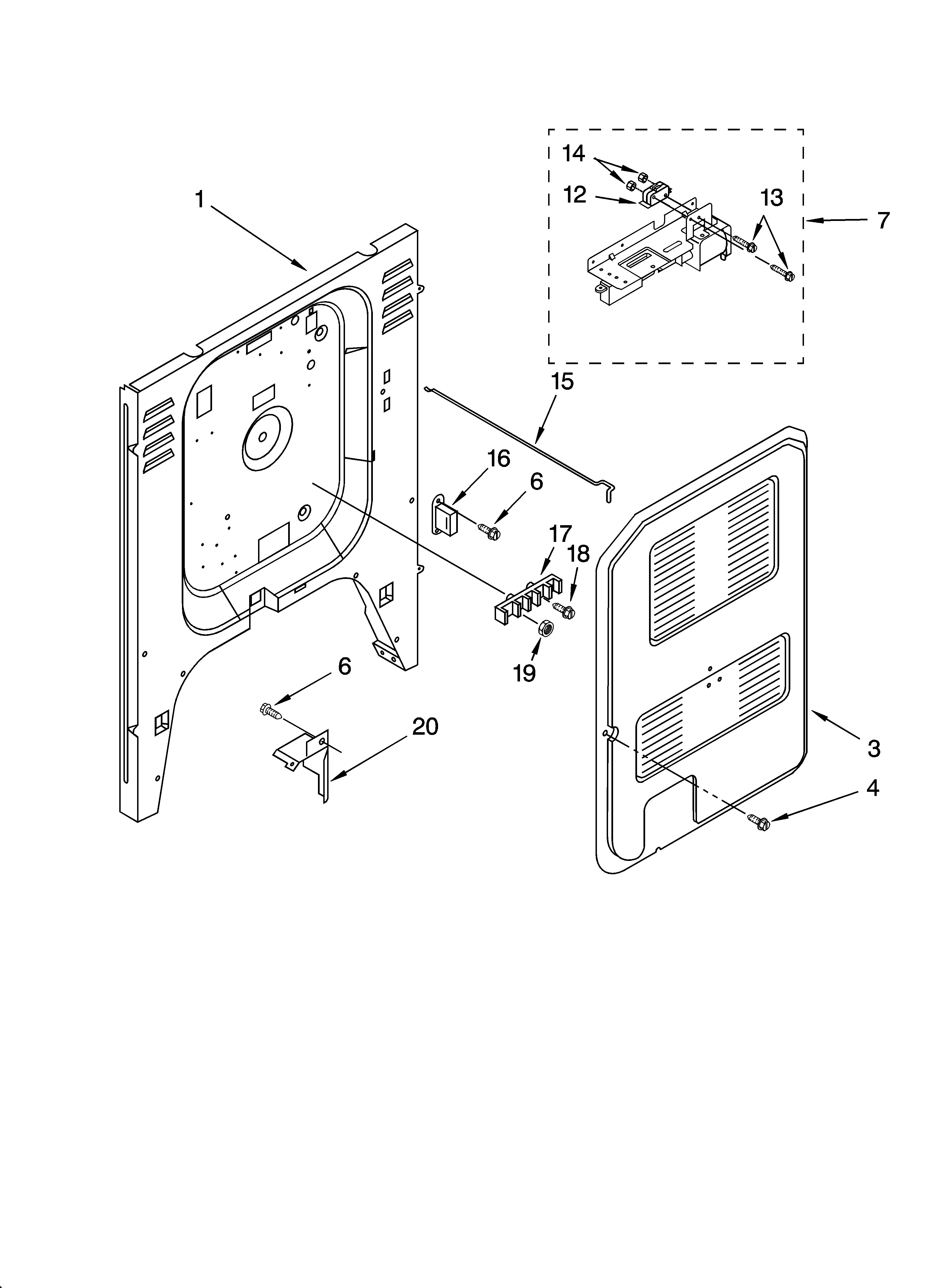 KitchenAid YKERC607HP7 rear chassis parts diagram