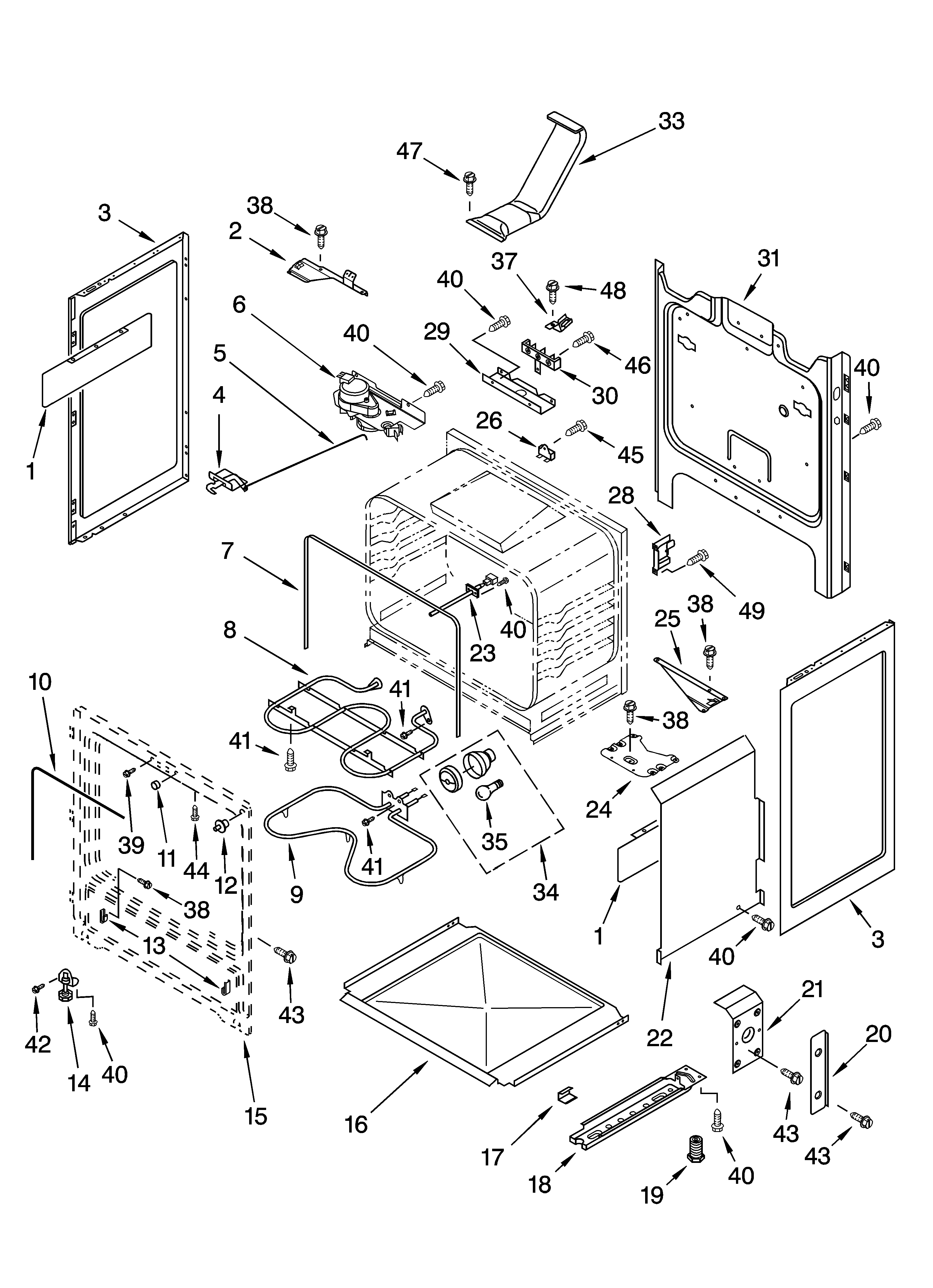KitchenAid YKERI201PW0 chassis parts diagram
