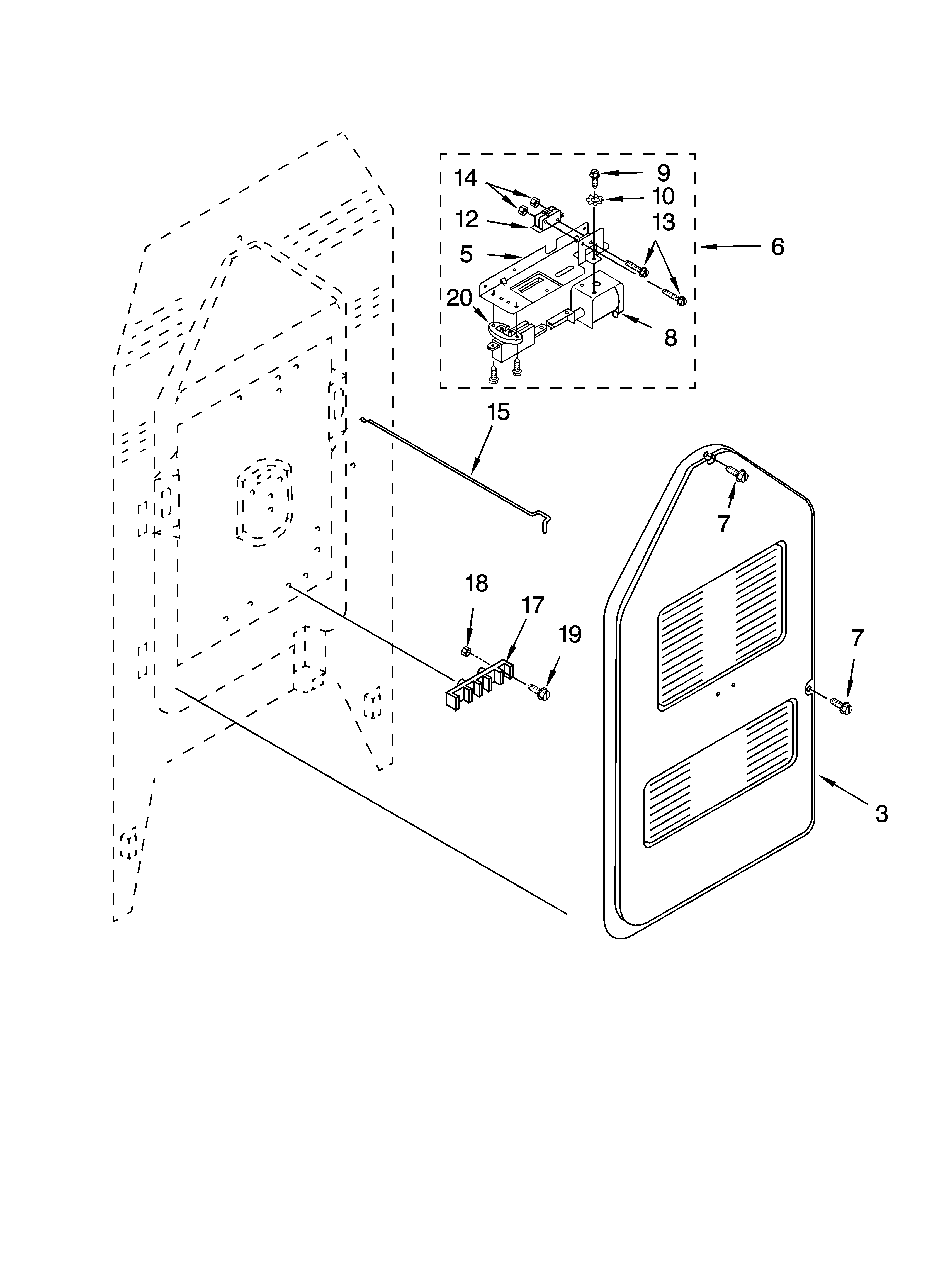 KitchenAid YKERI500HW3 rear chassis parts diagram