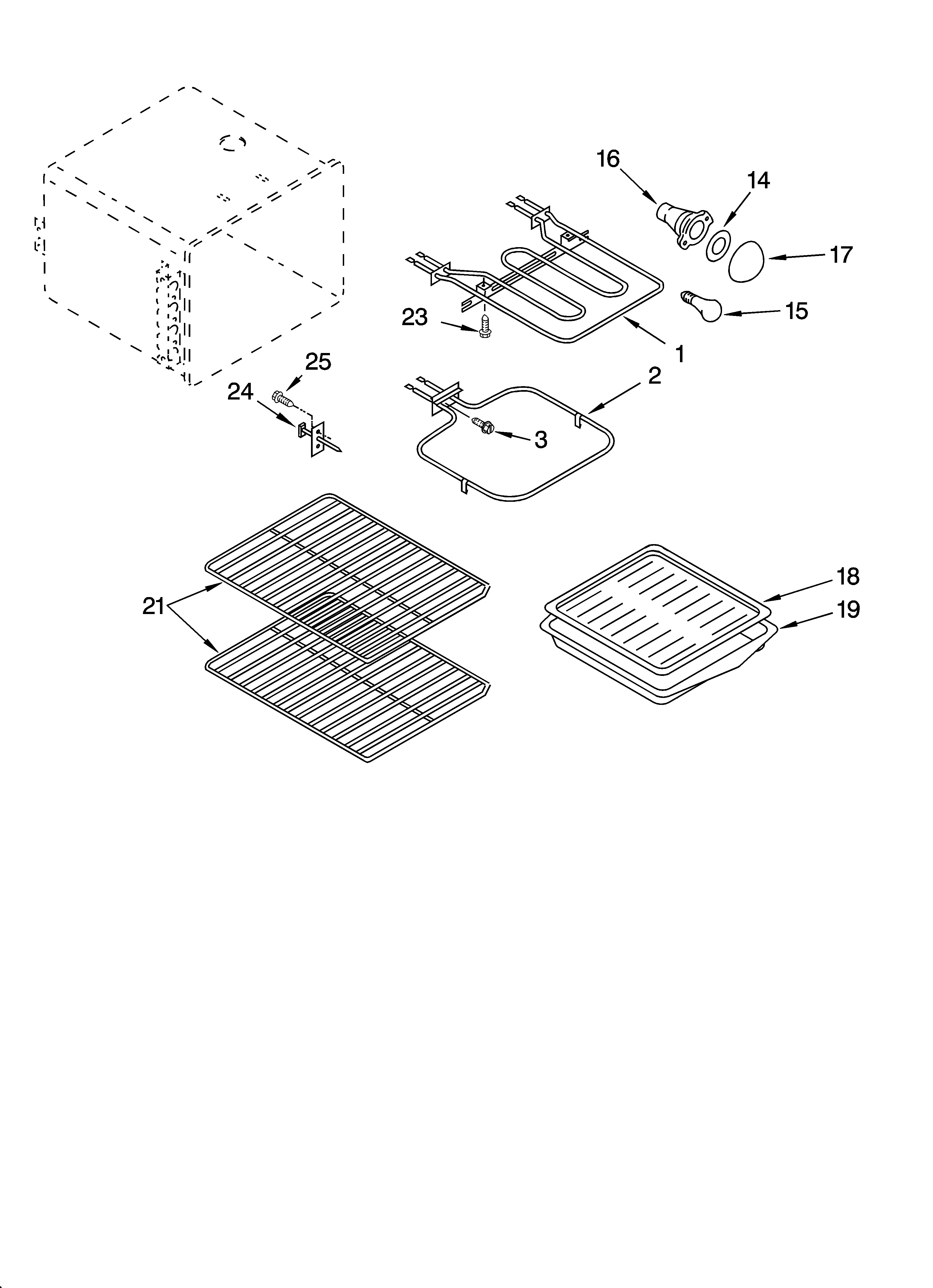 KitchenAid YKERI500HW3 oven parts, miscellaneous parts diagram