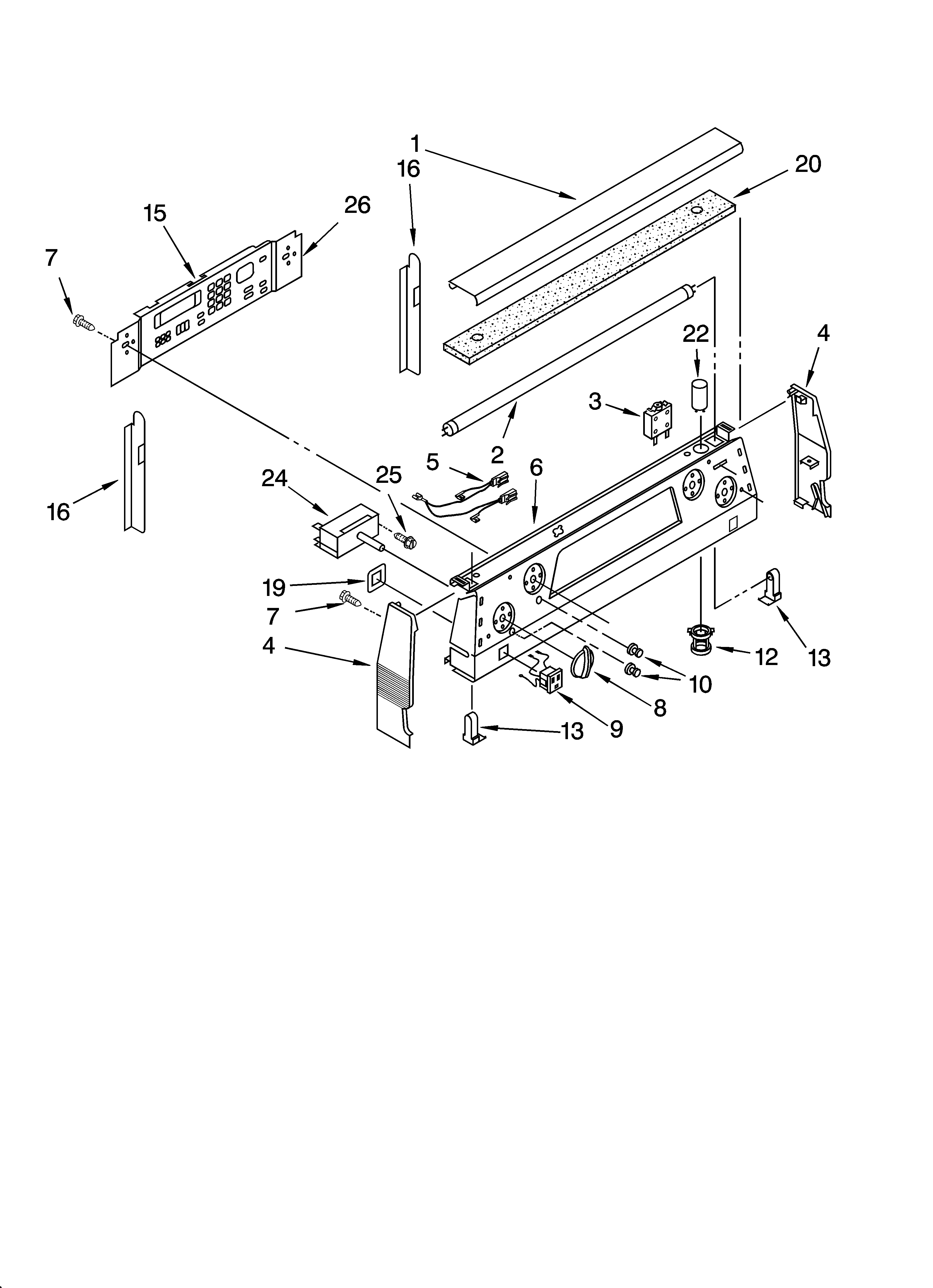 KitchenAid YKERS507HW3 control panel parts diagram