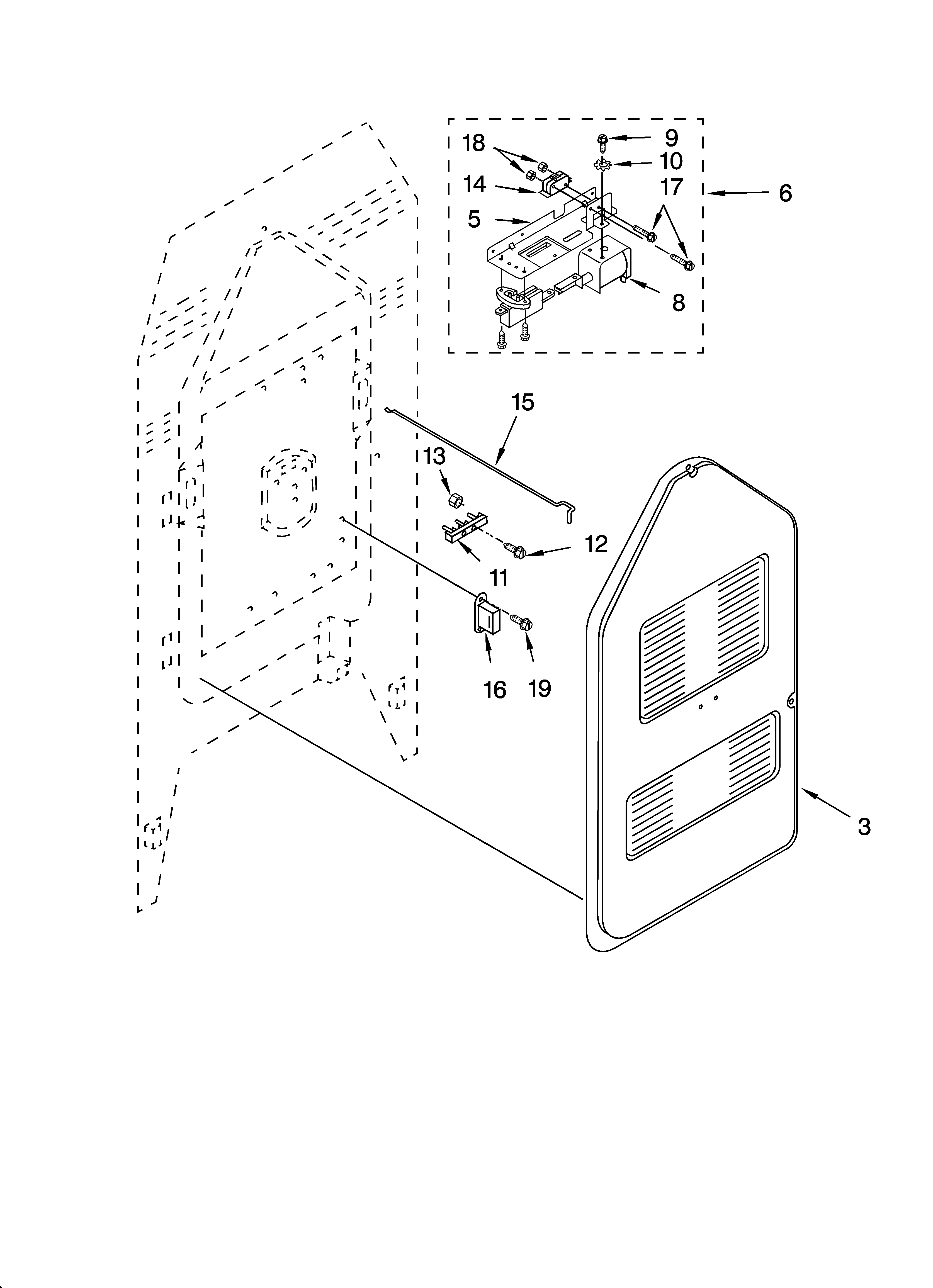 KitchenAid YKERS507HW3 rear chassis parts diagram