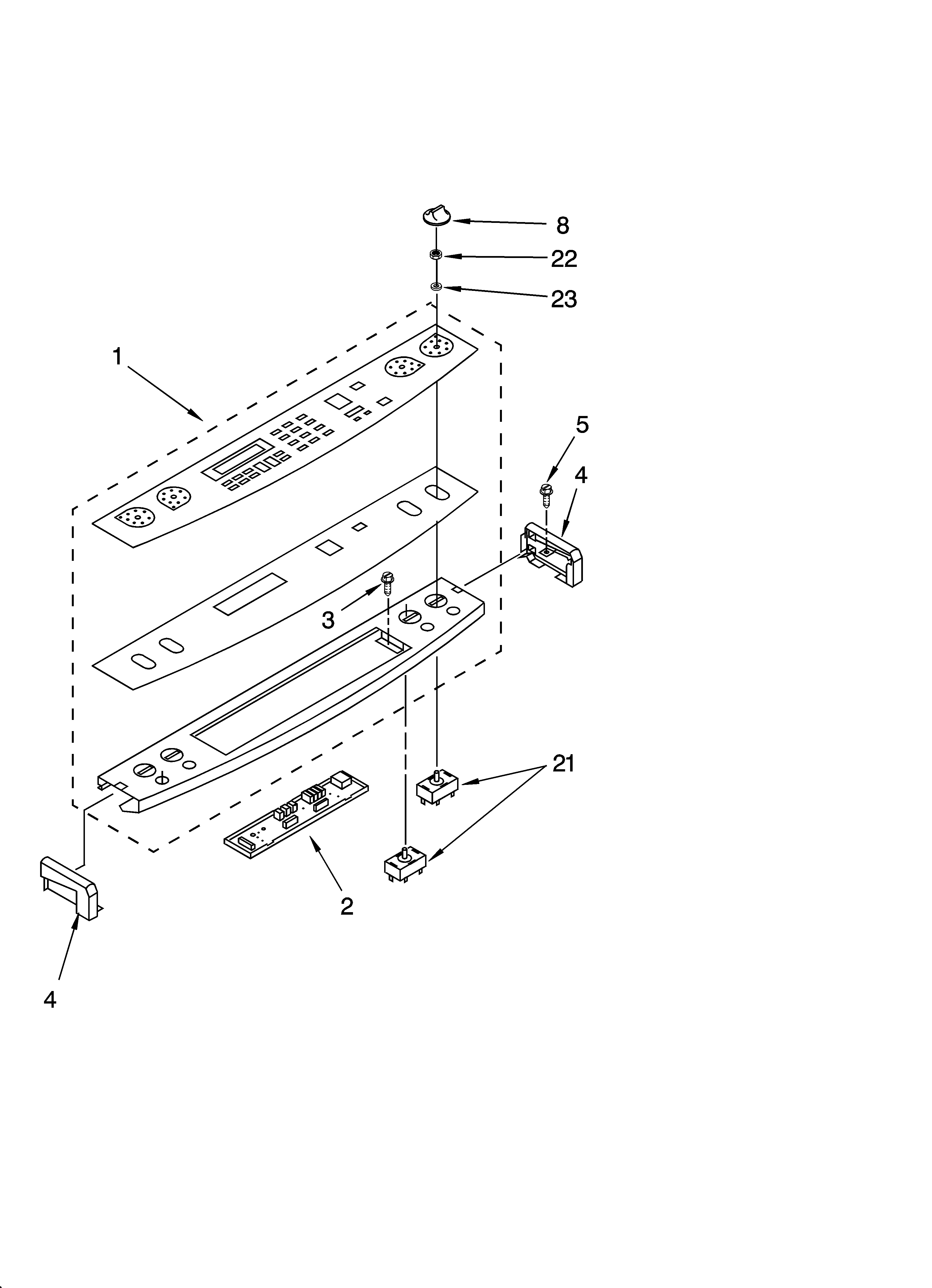 KitchenAid YKESC300HW6 control panel parts diagram