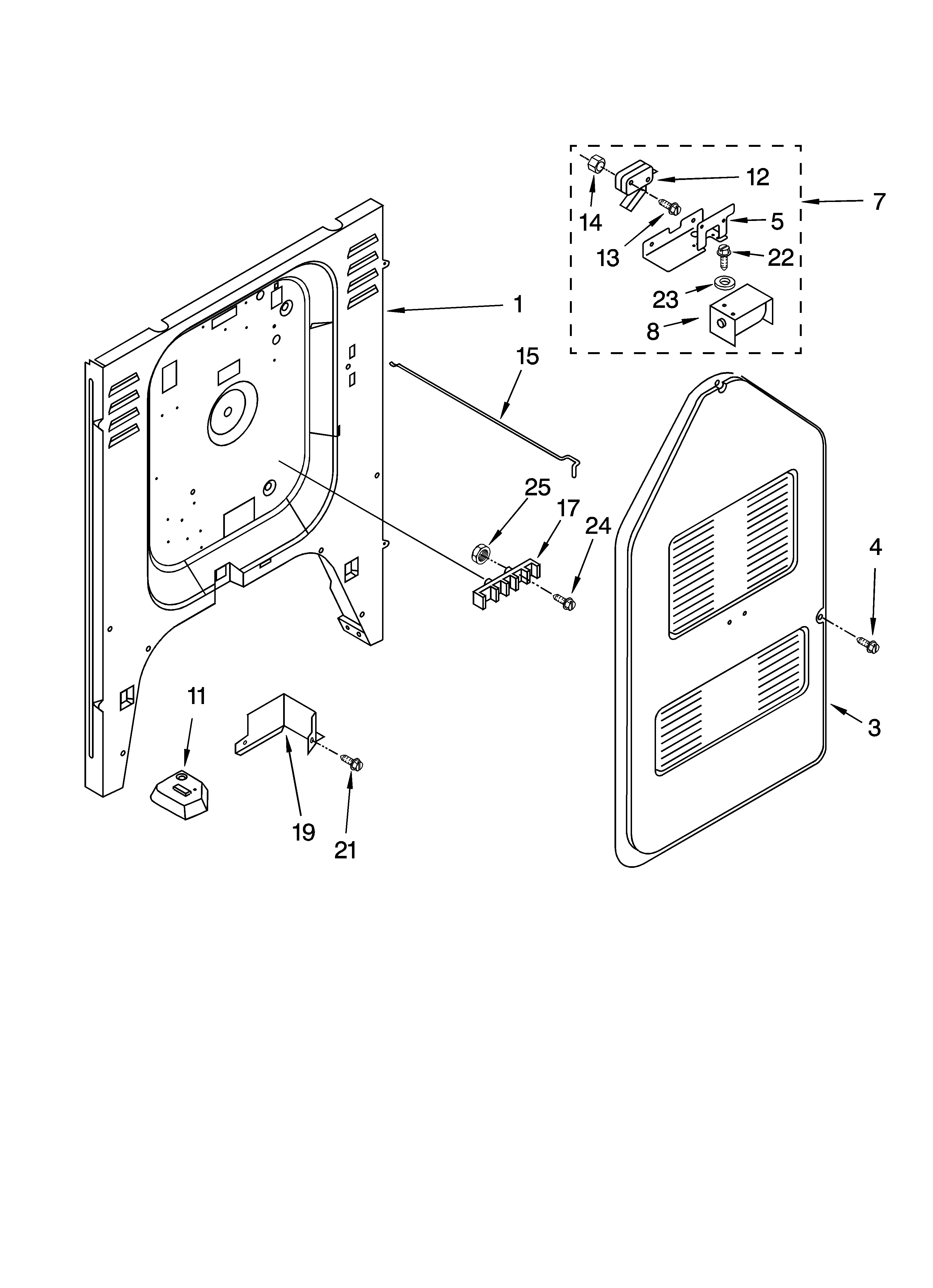 KitchenAid YKESC307HB6 rear chassis parts diagram