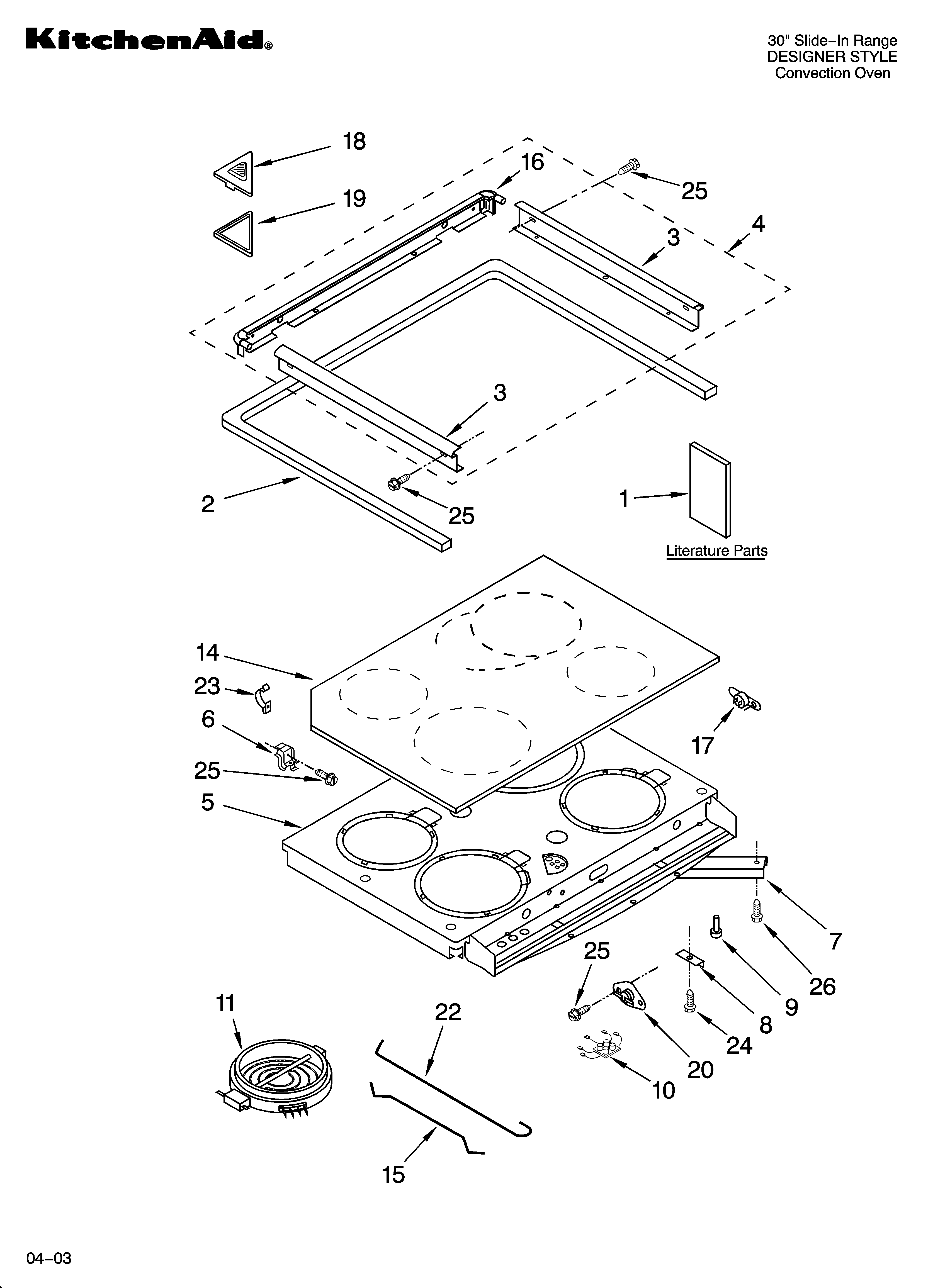 KitchenAid YKESC307HS8 cooktop parts diagram