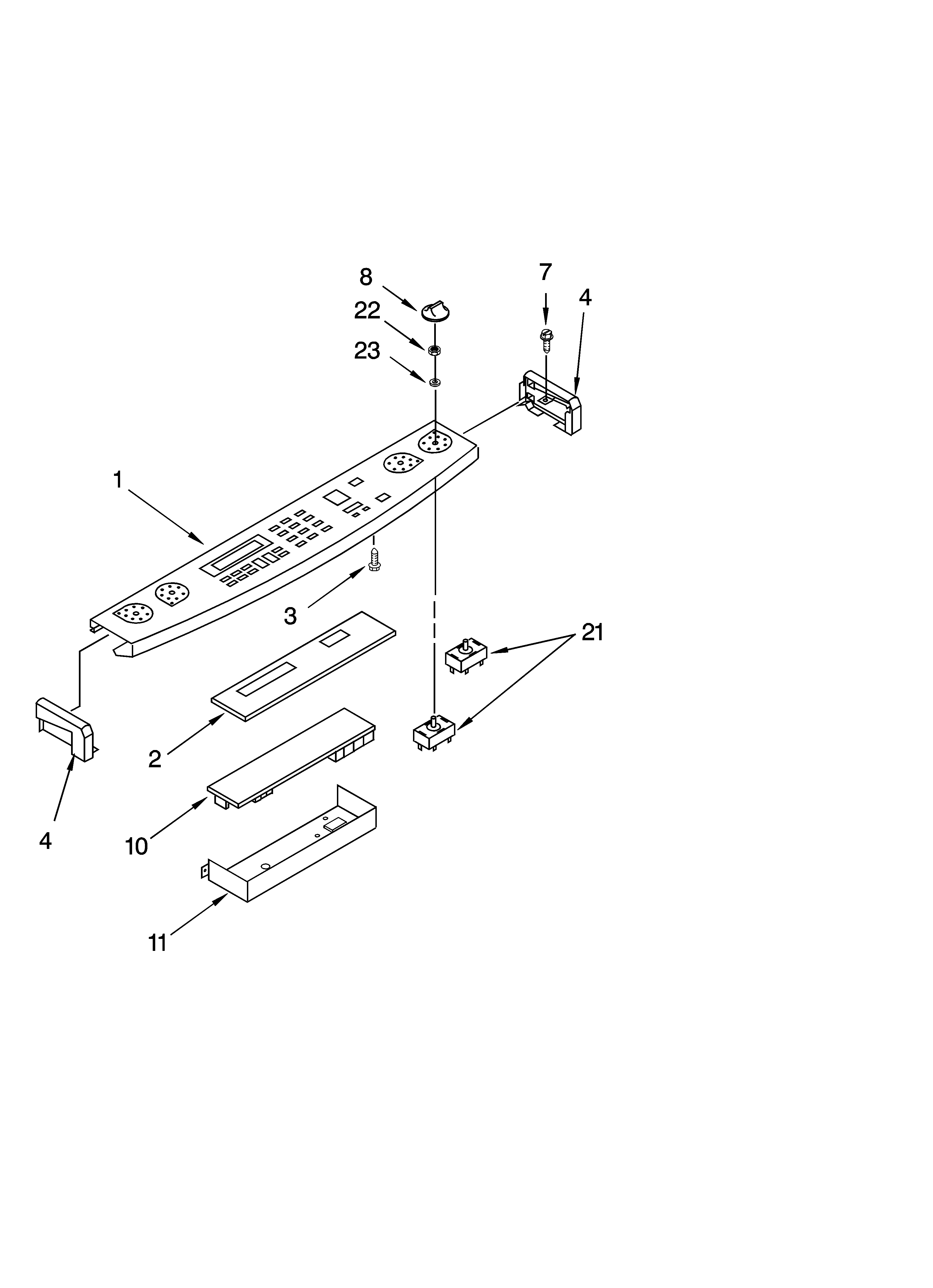 KitchenAid YKESC307HS8 control panel parts diagram