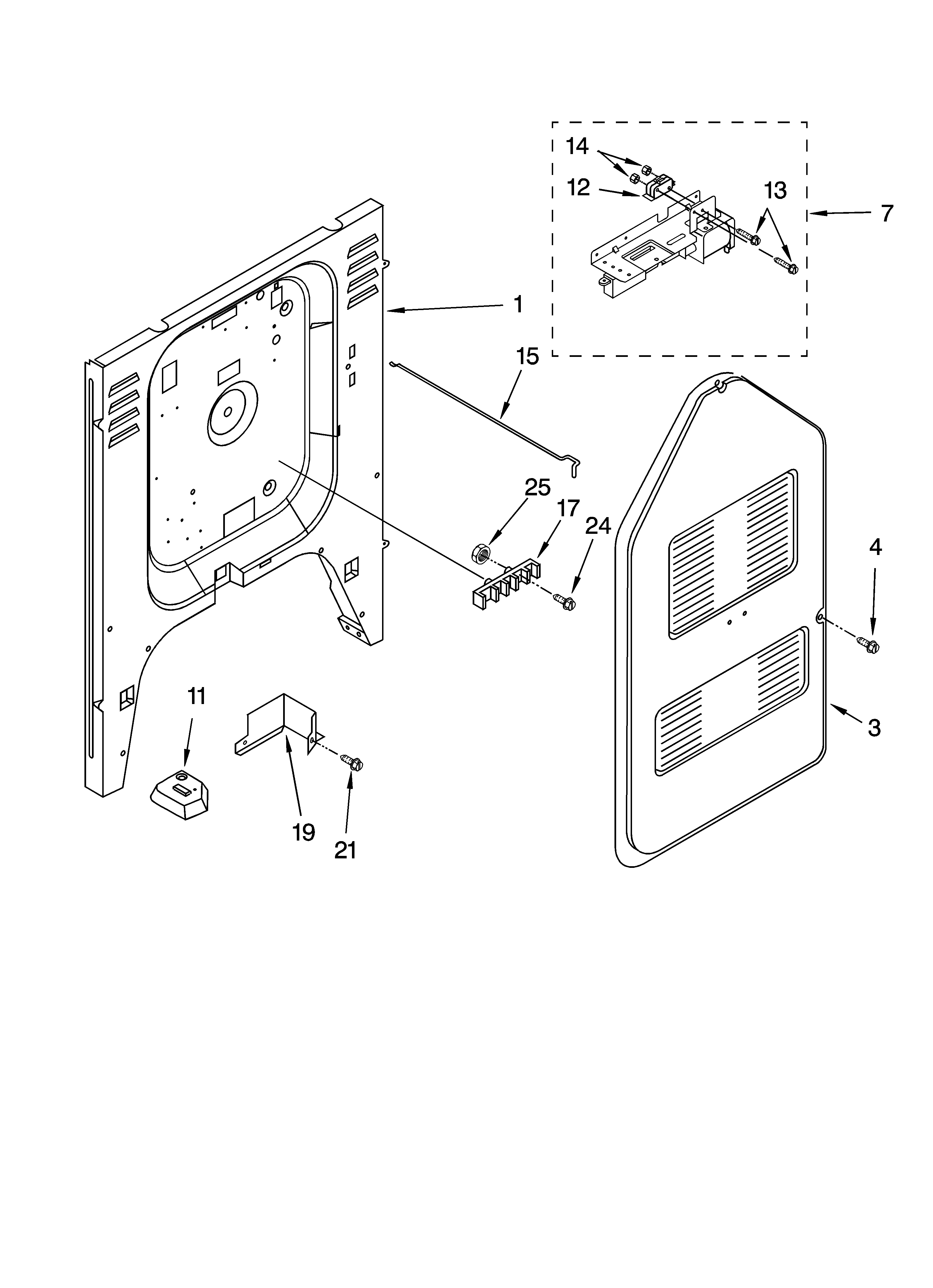 KitchenAid YKESC307HS8 rear chassis parts diagram