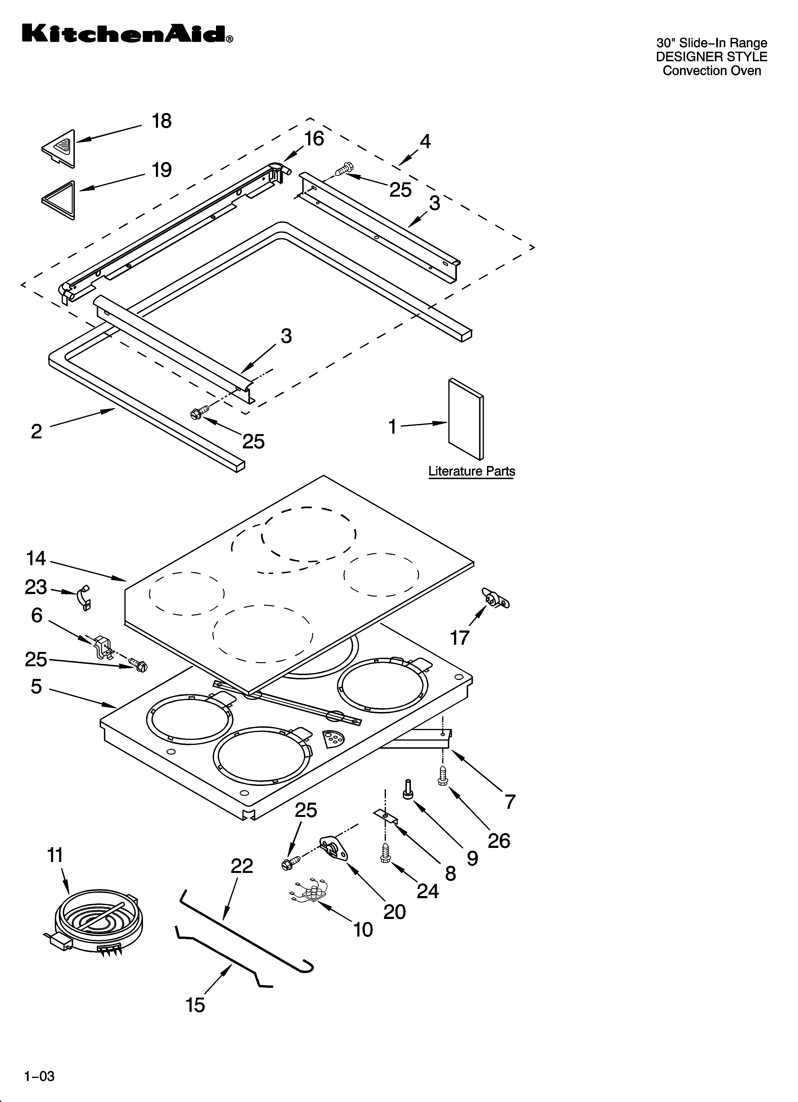 KitchenAid YKESC308LS0 cooktop parts diagram