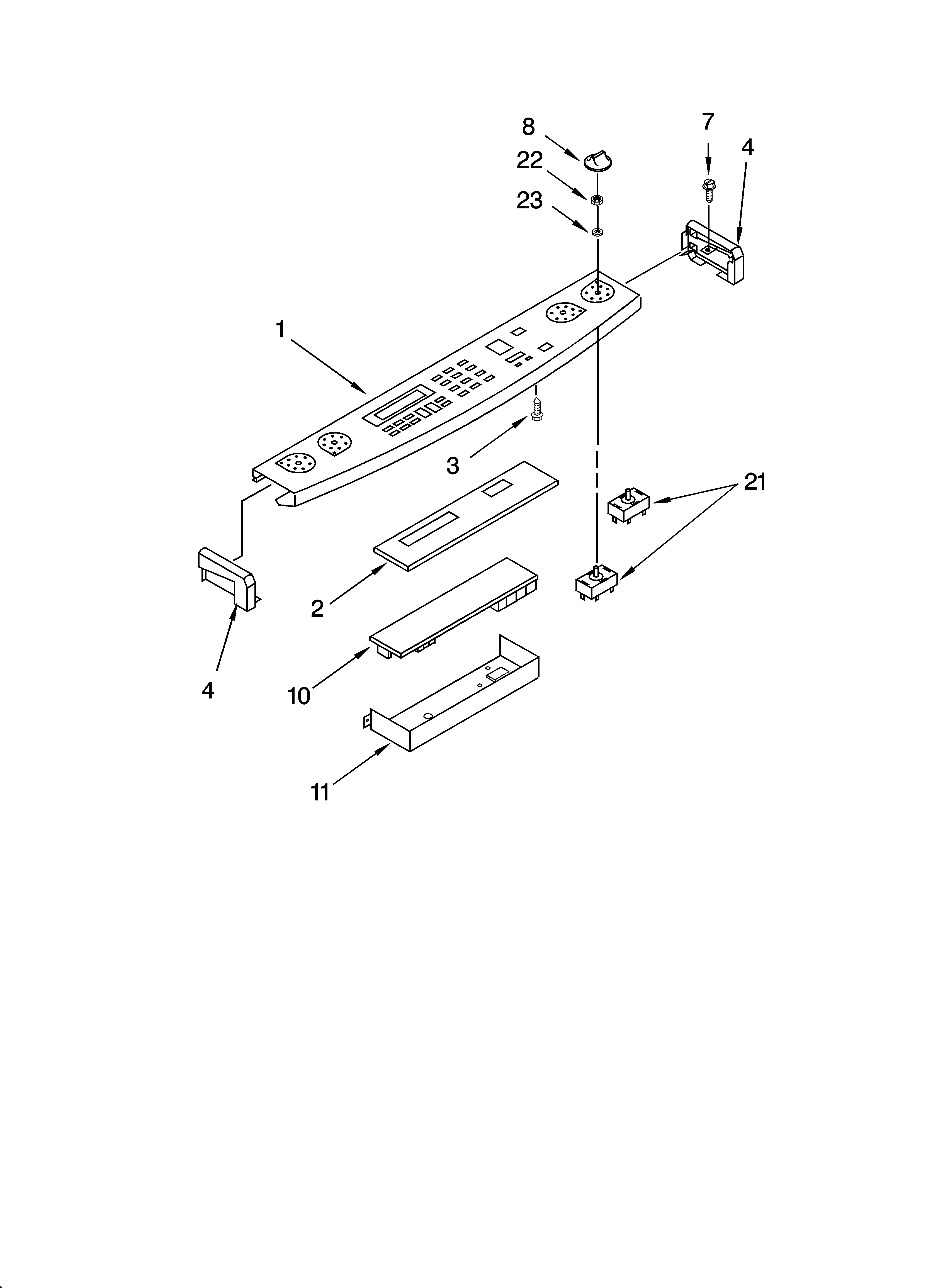 KitchenAid YKESC308LS0 control panel parts diagram