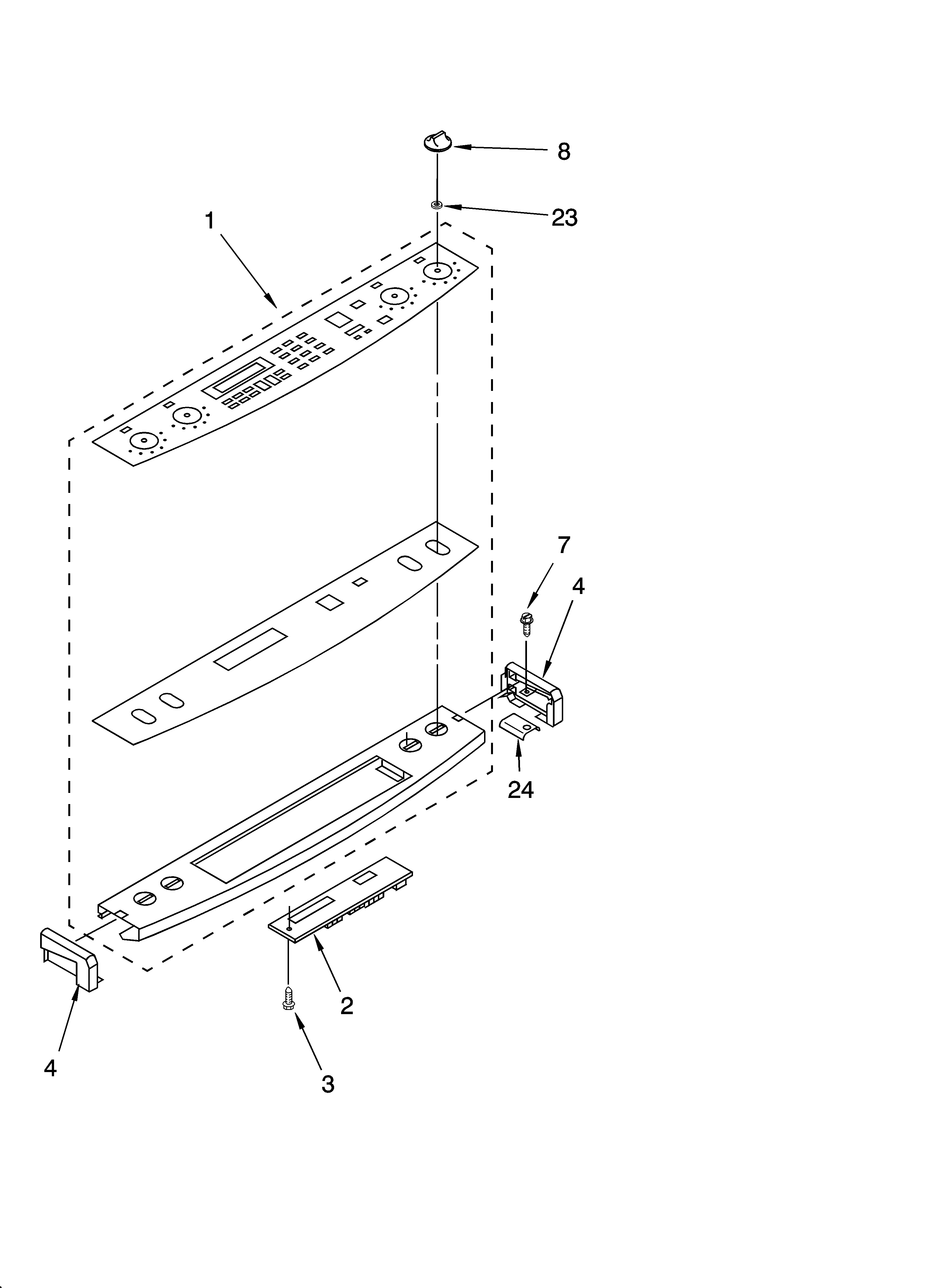KitchenAid YKGRT607HB5 control panel parts diagram