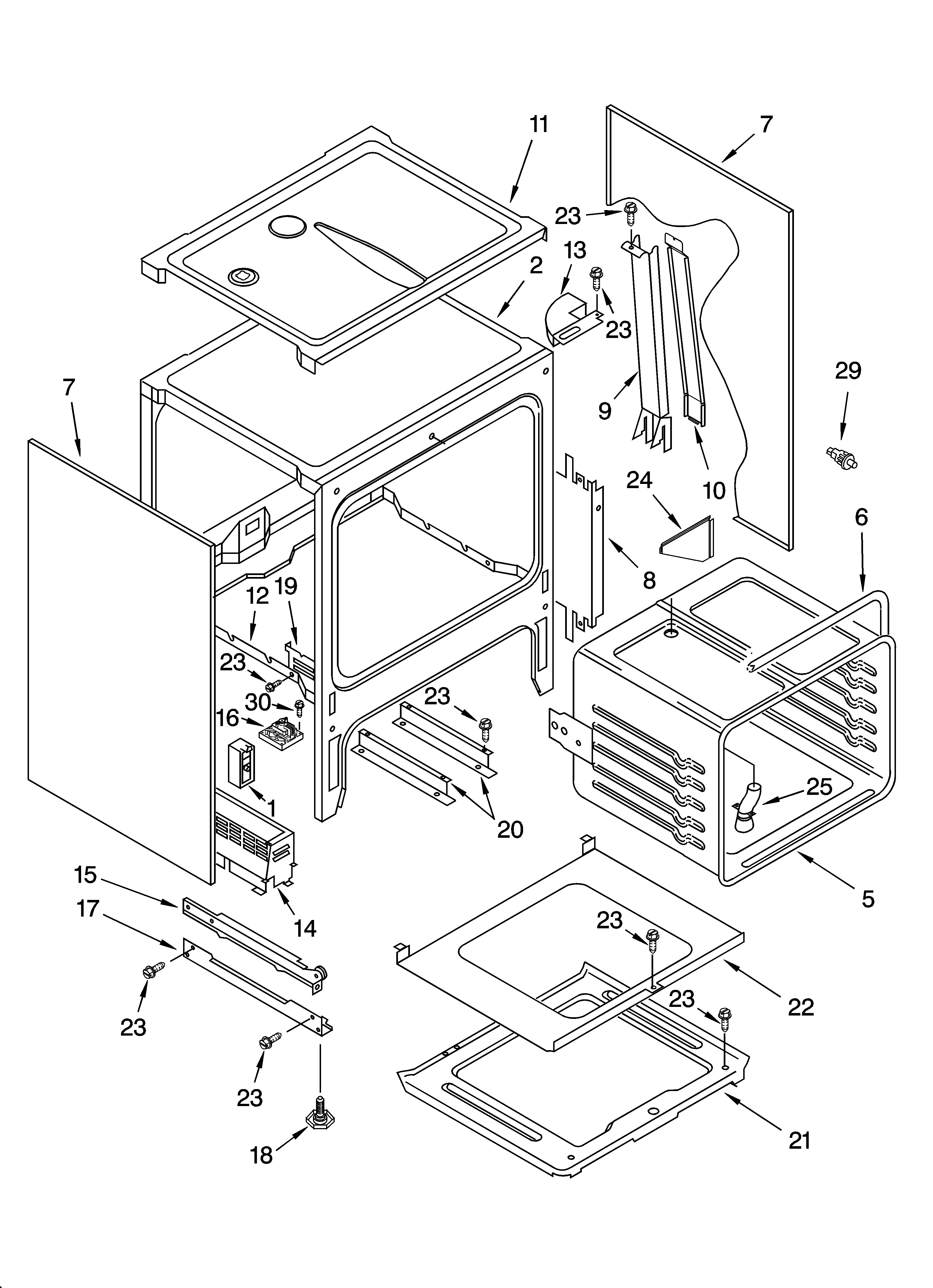 KitchenAid YKGRT607HB5 oven chassis parts diagram