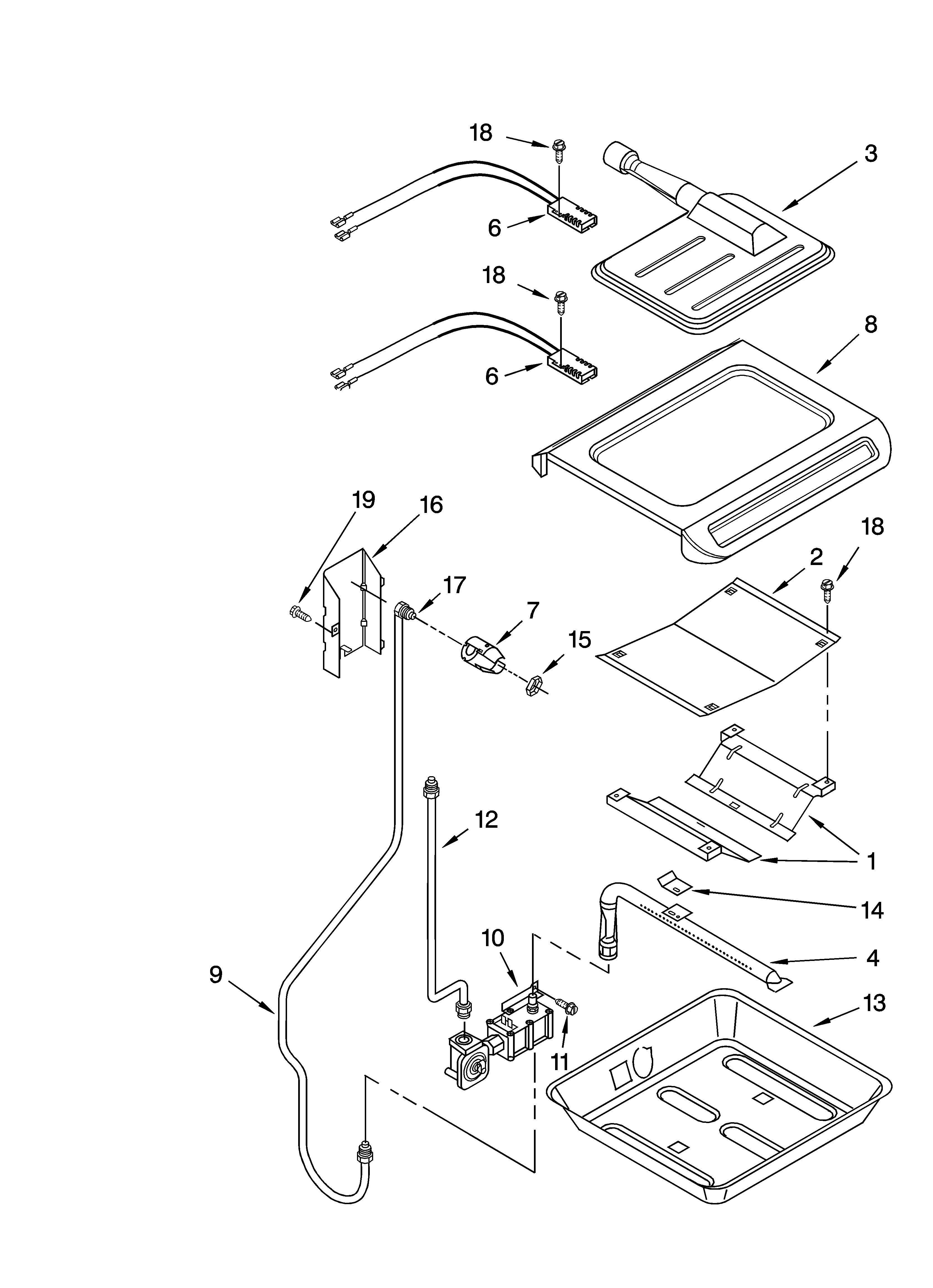 KitchenAid YKGRT607HB5 broiler & oven burner parts diagram