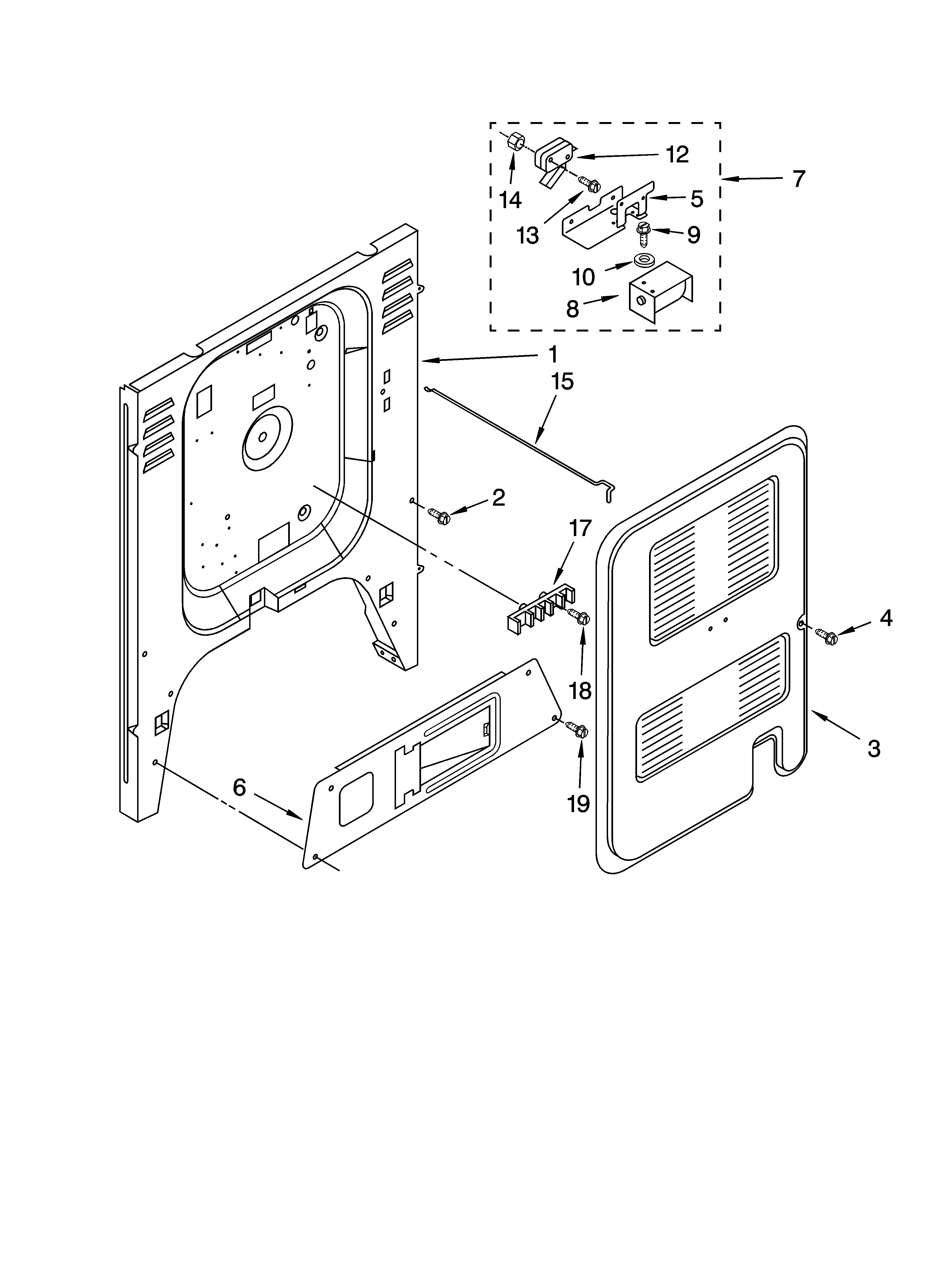 KitchenAid YKGRT607HB5 rear chassis parts, miscellaneous parts diagram