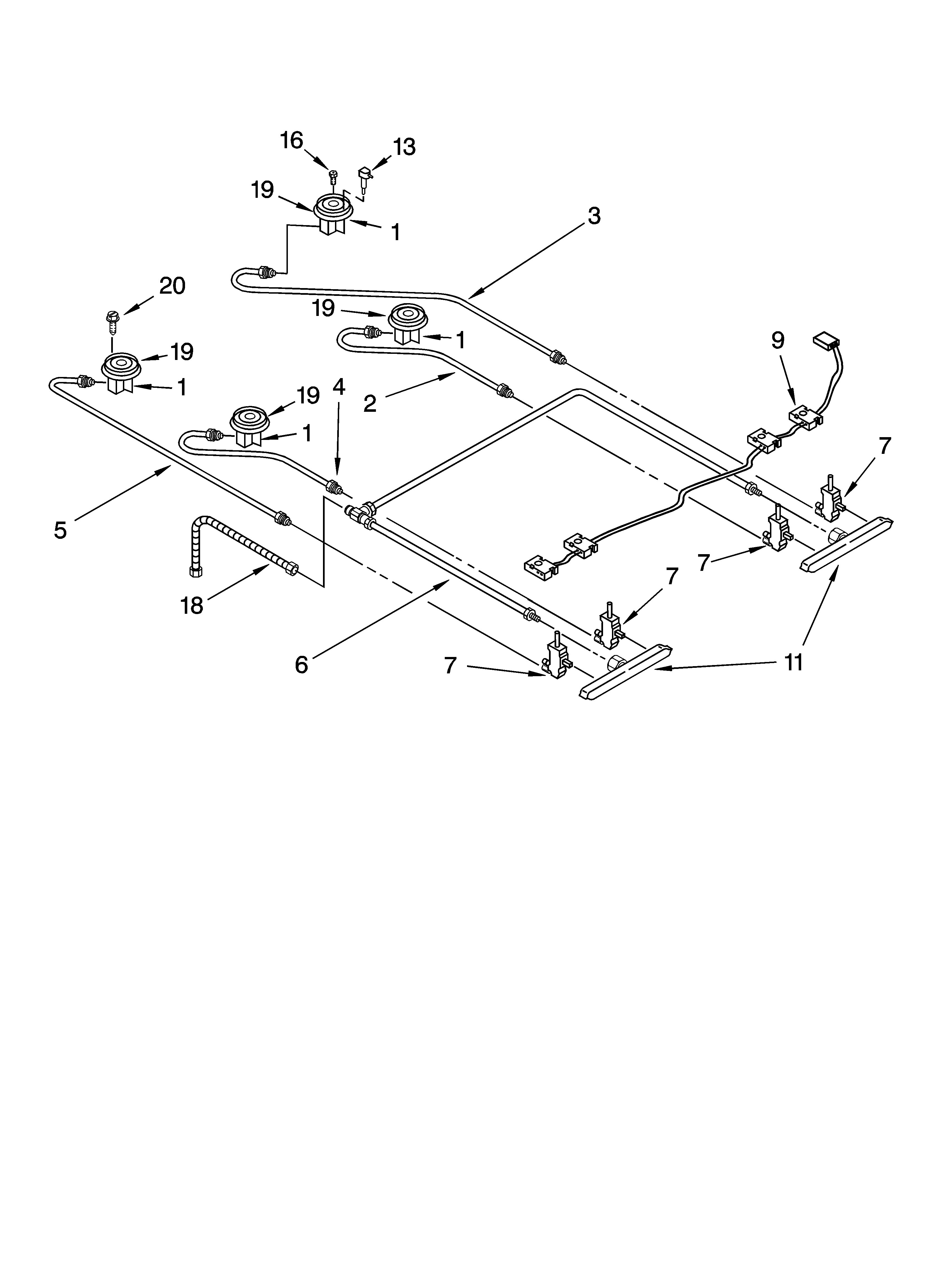 KitchenAid YKGRT607HT6 cooktop burner parts diagram