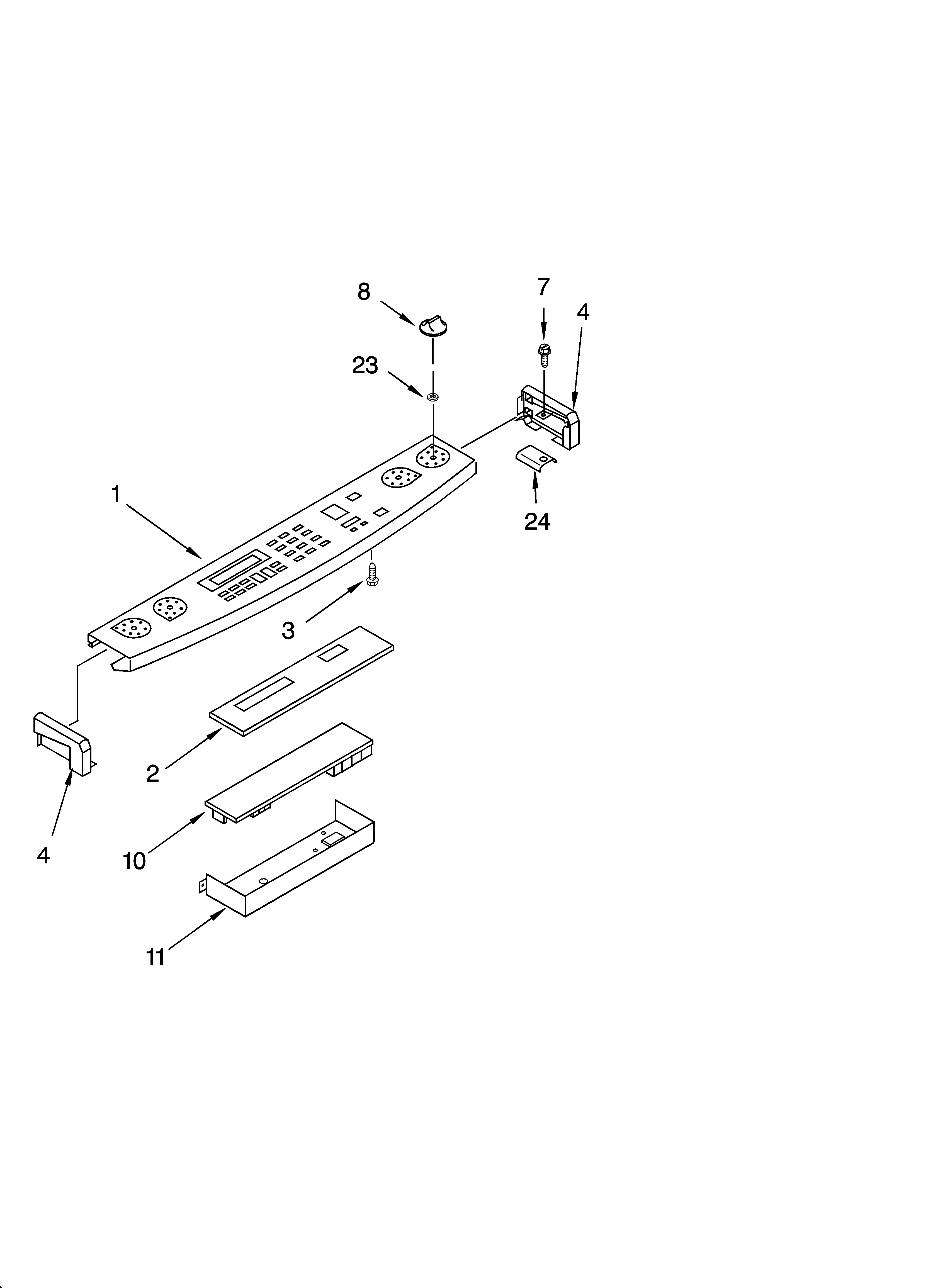 KitchenAid YKGRT607HT6 control panel parts diagram