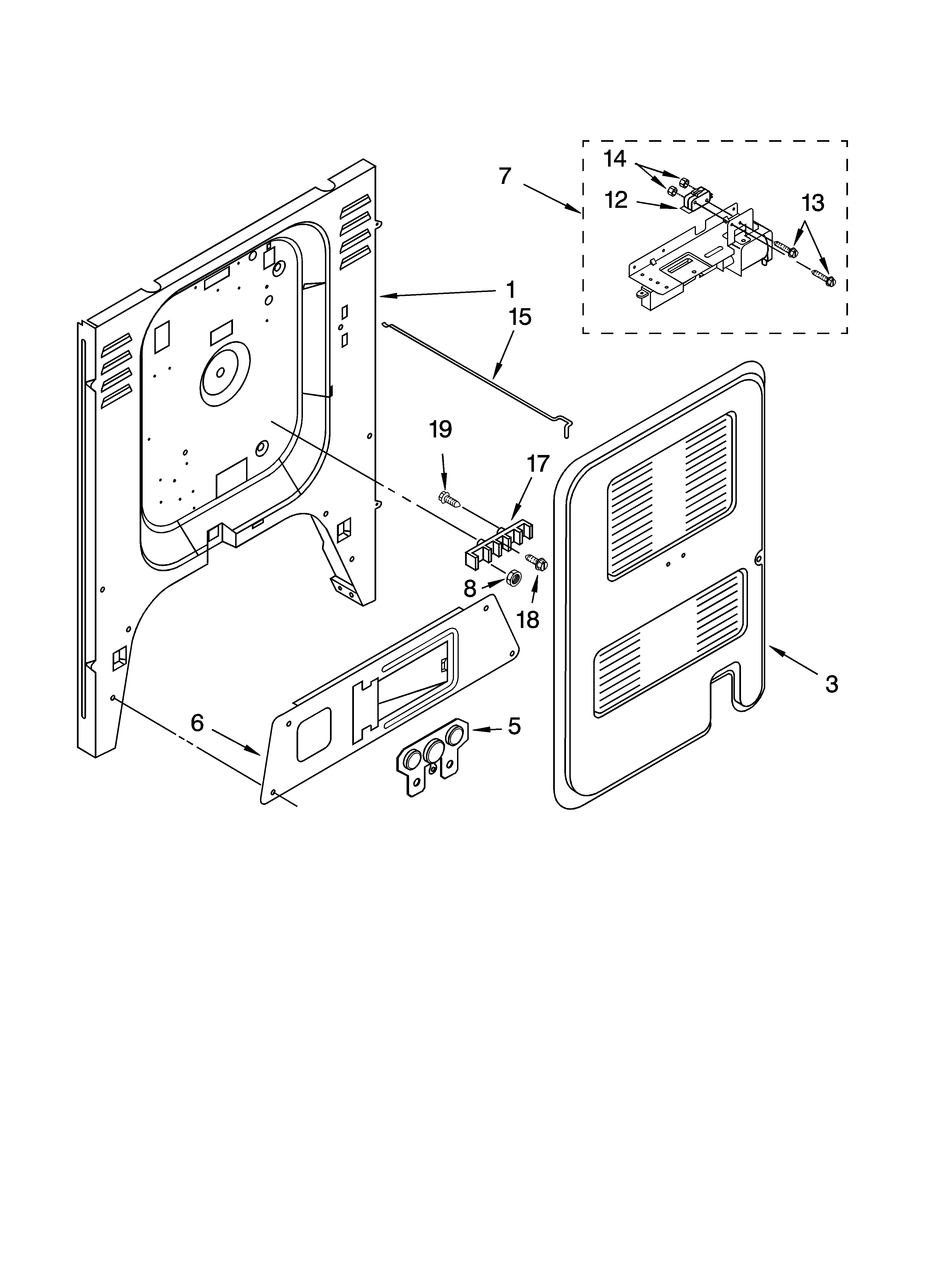 KitchenAid YKGST307HS9 rear chassis parts, miscellaneous parts diagram