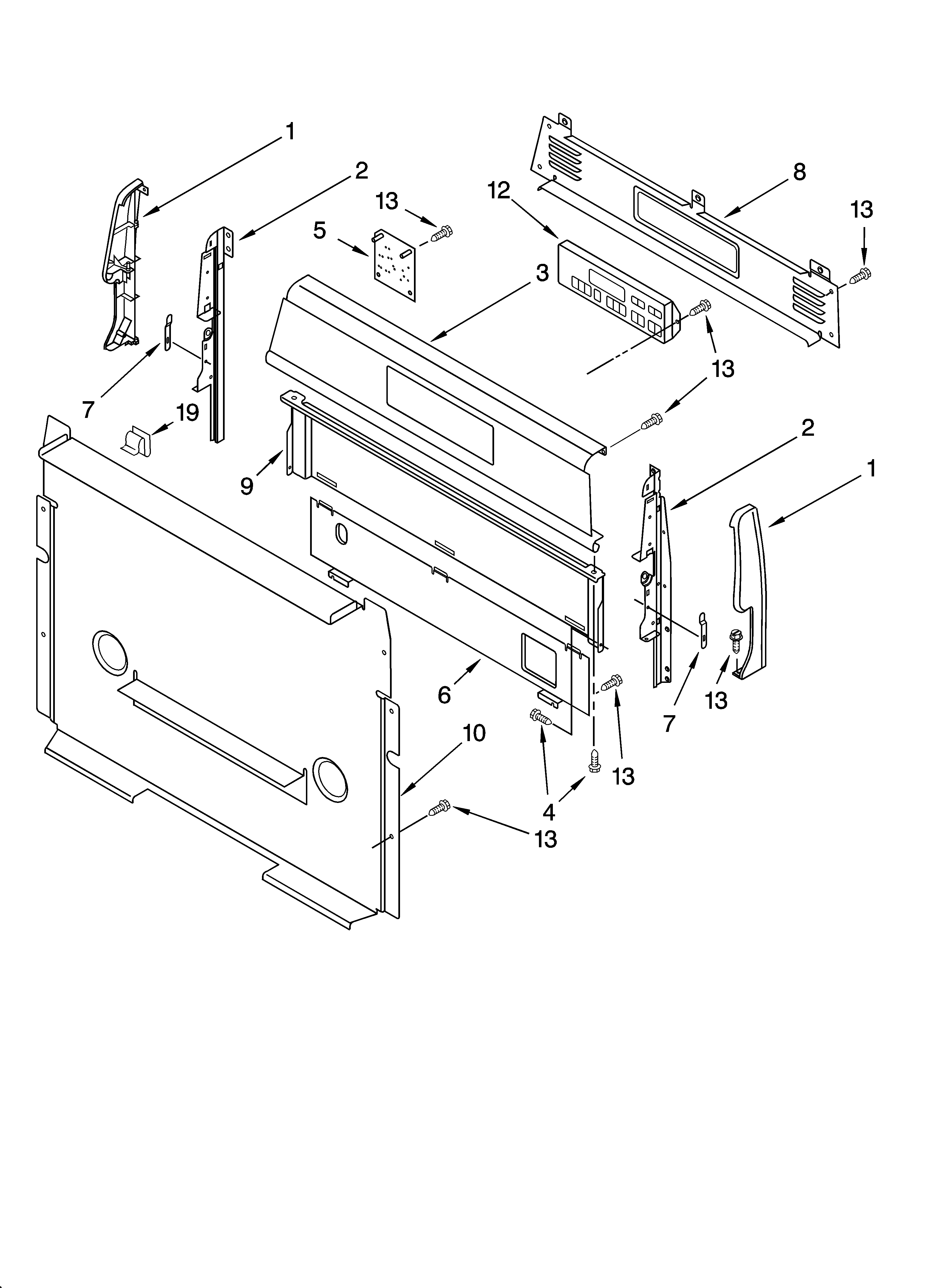 Whirlpool YSF379LEKQ0 control panel parts diagram