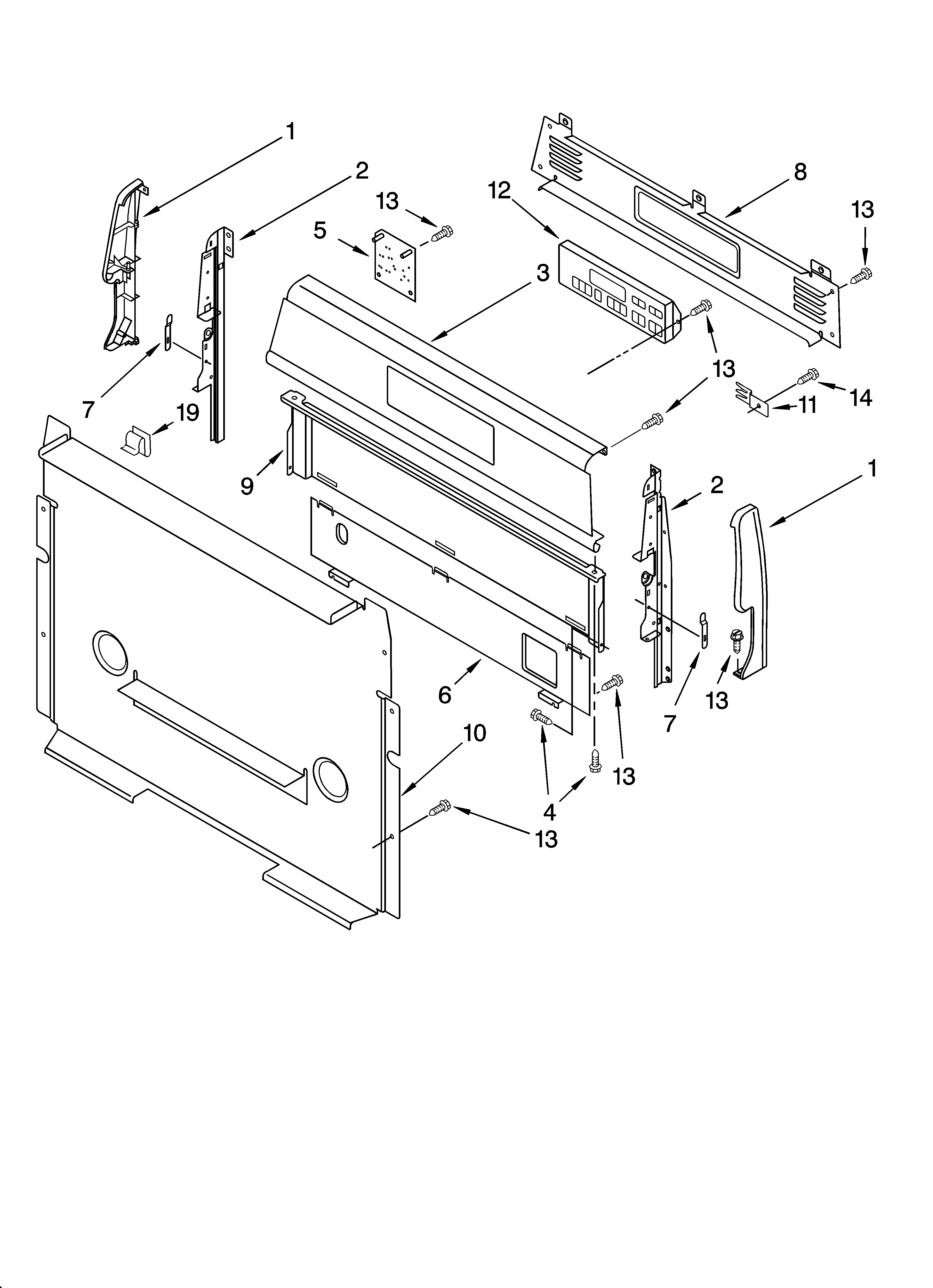 Whirlpool YSF379LEKB1 control panel parts diagram
