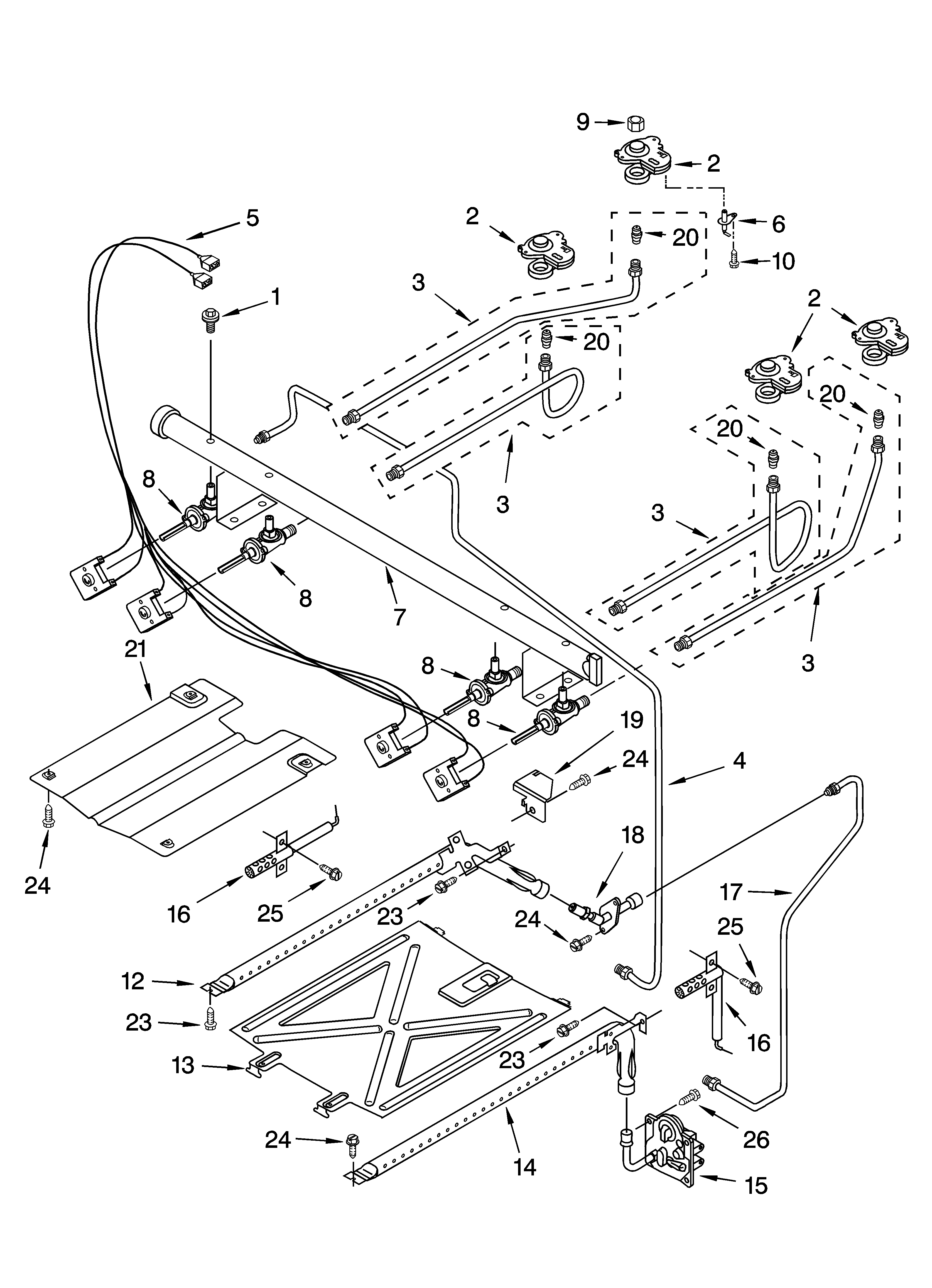 Whirlpool YSF379LEKB1 manifold parts diagram