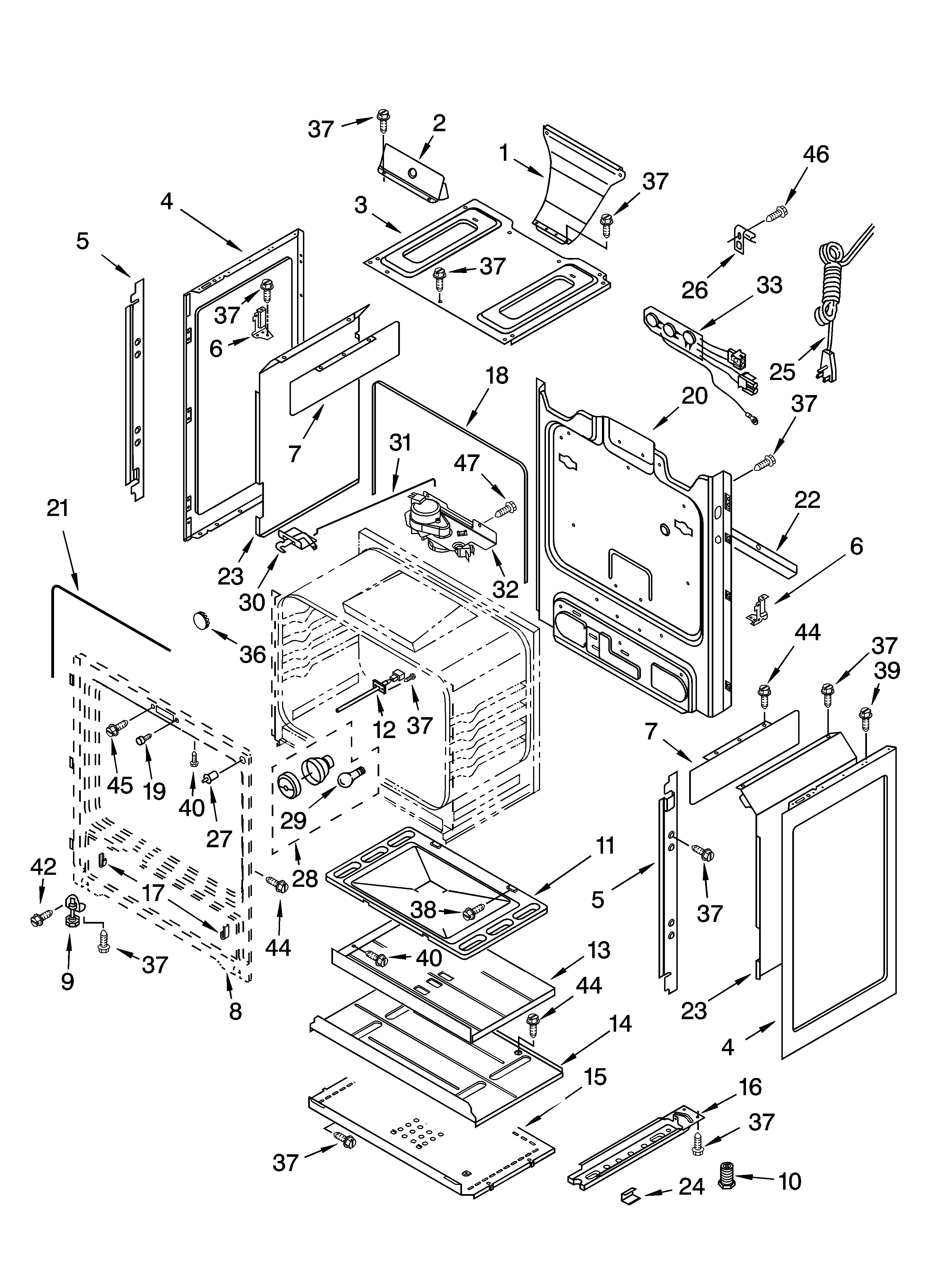 Whirlpool YSF379LEMB1 chassis parts diagram