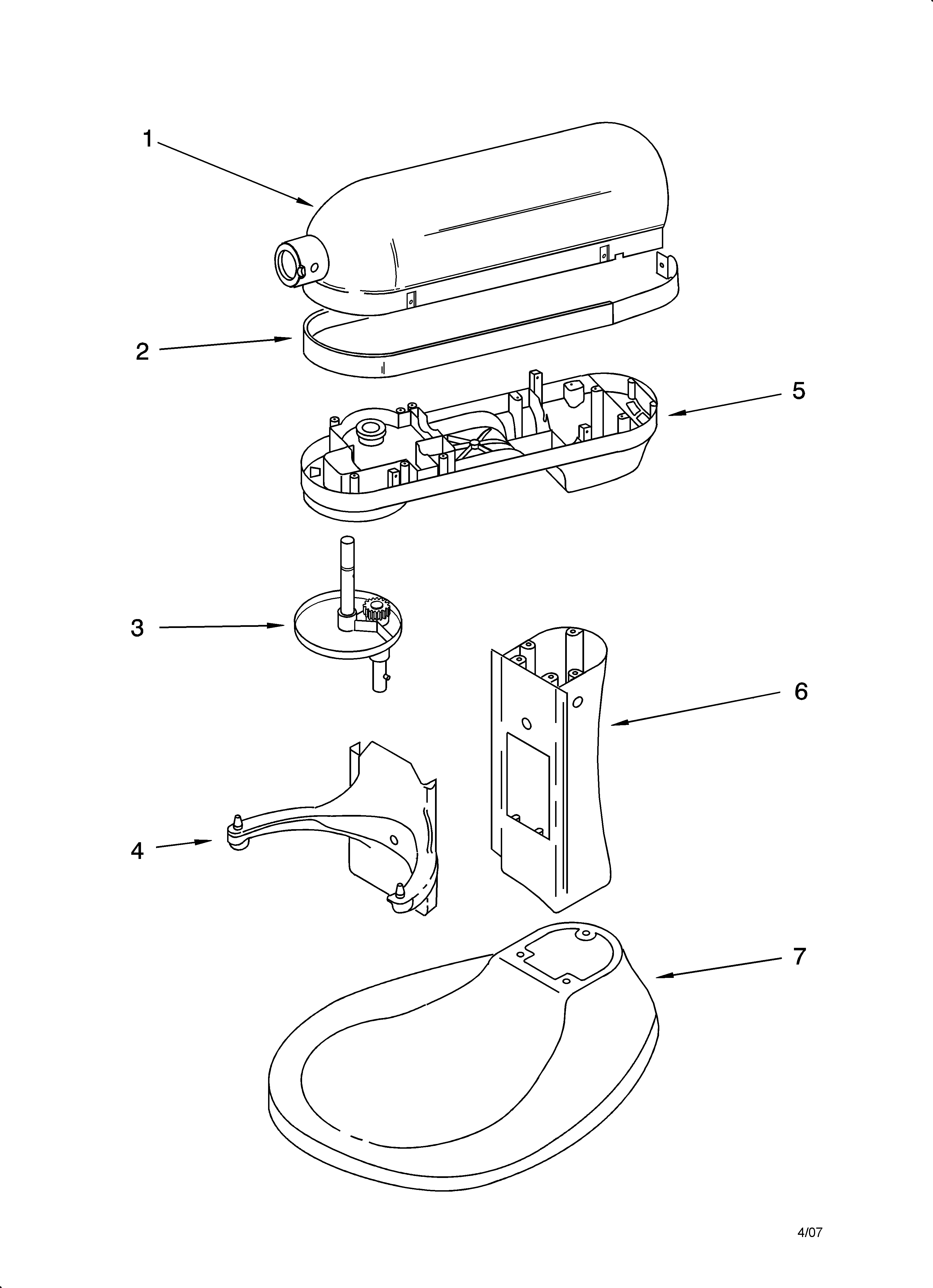 KitchenAid 4KG25G0XWH4 color variation parts diagram