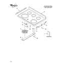 Whirlpool GERC4110PS2 cooktop parts diagram