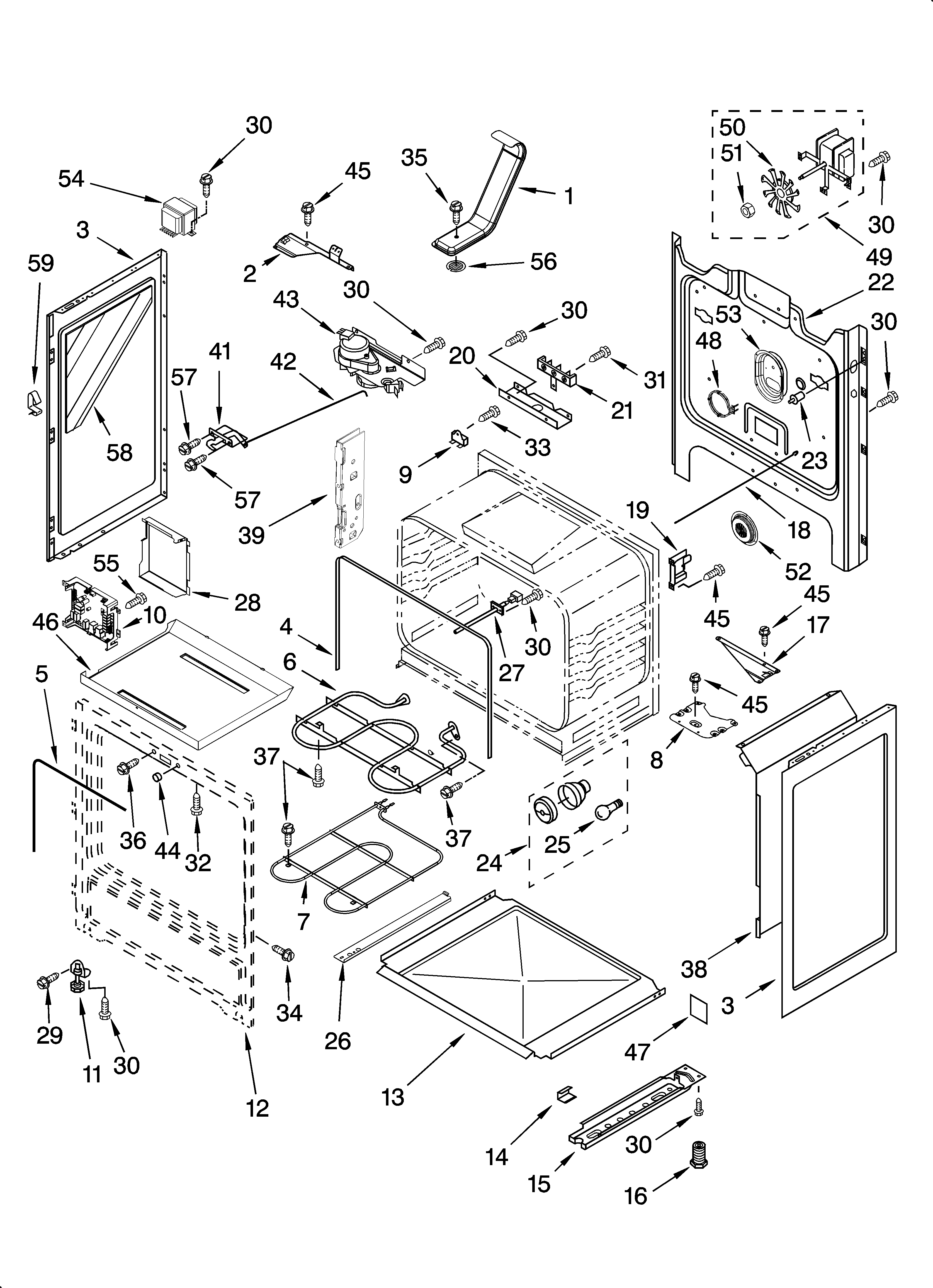 Whirlpool GERC4110PQ3 chassis parts diagram