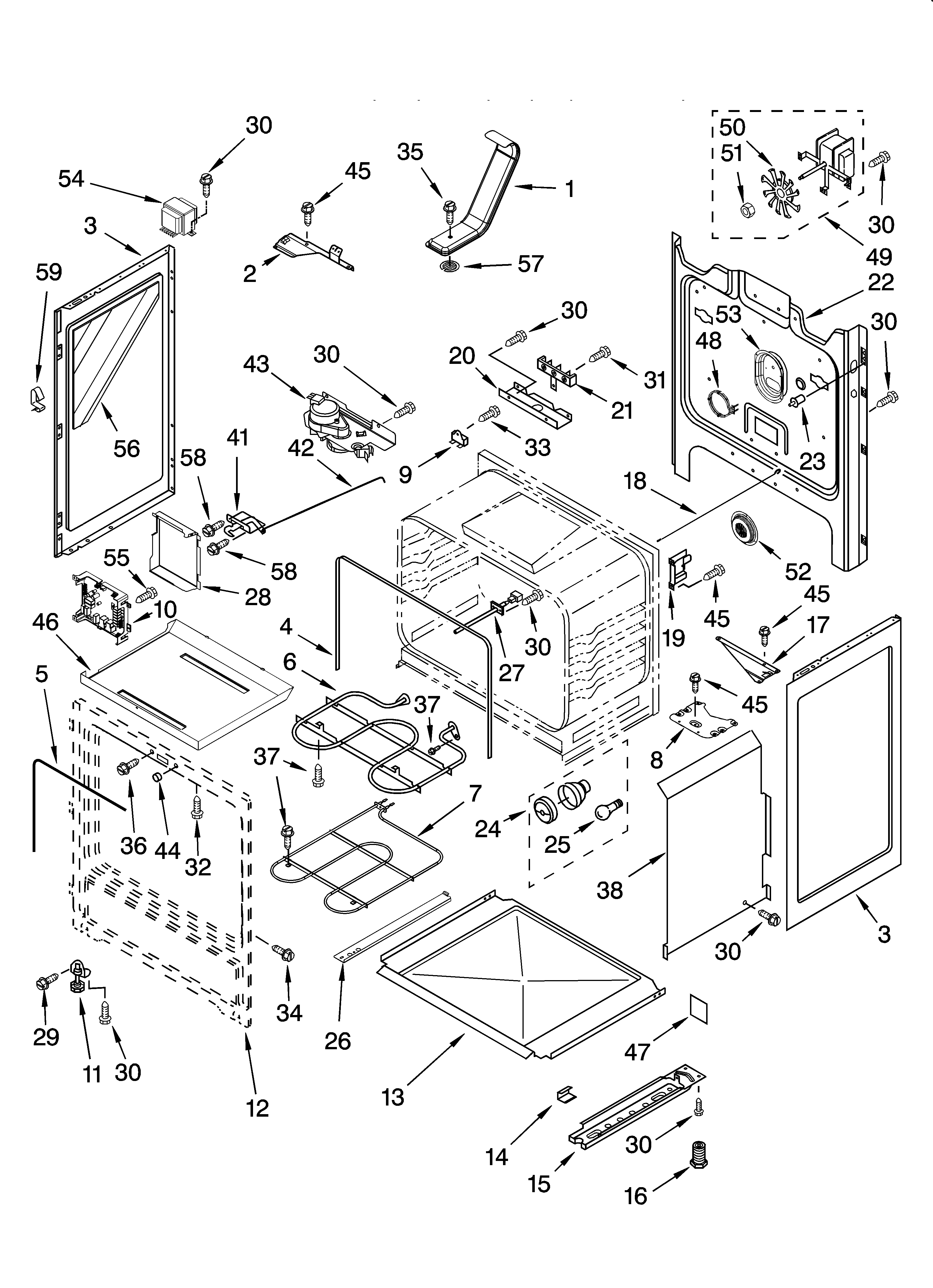 Whirlpool GERC4120PS2 chassis parts diagram