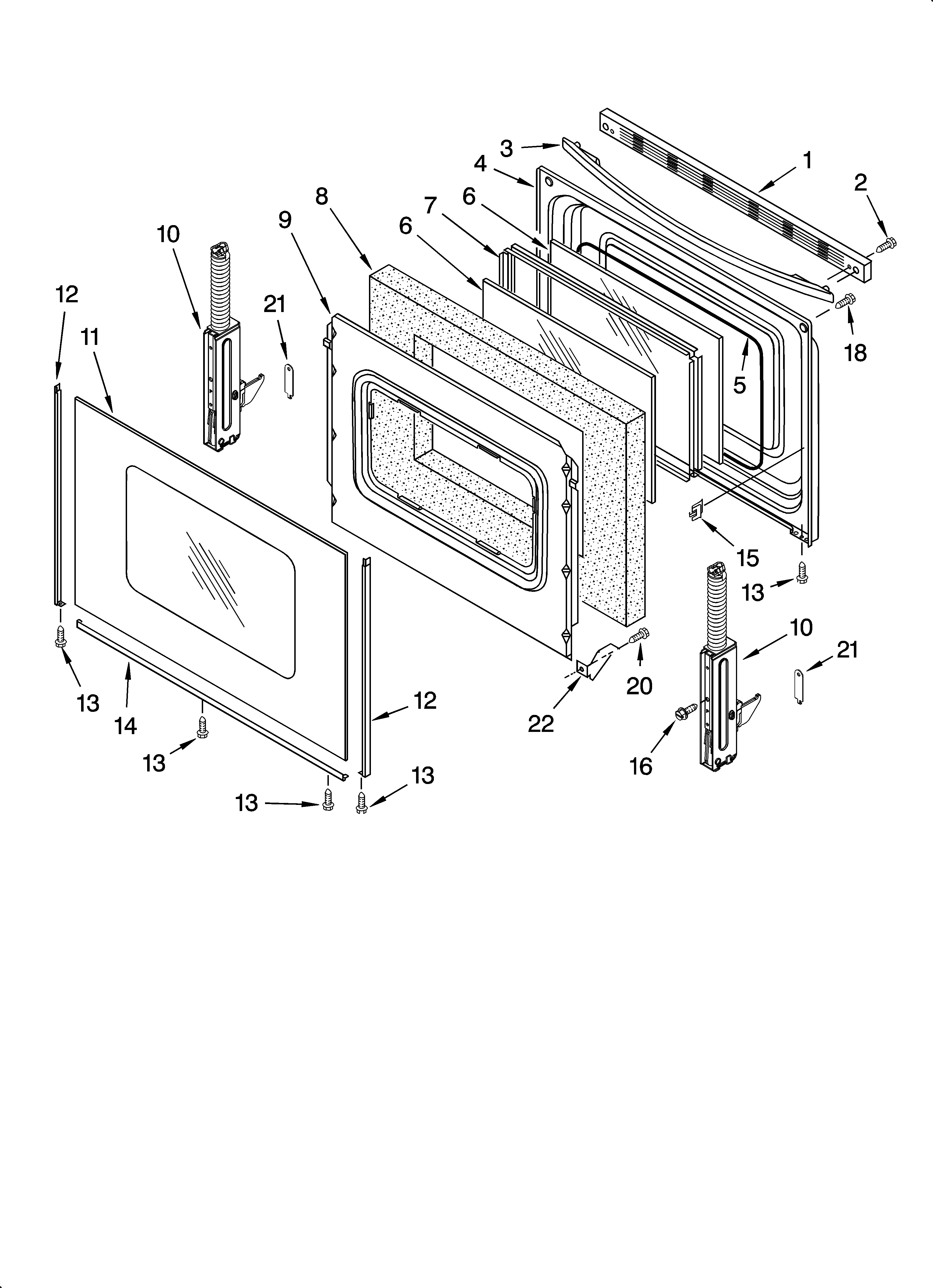 Whirlpool GERC4120PQ3 door parts, optional parts (not included) diagram