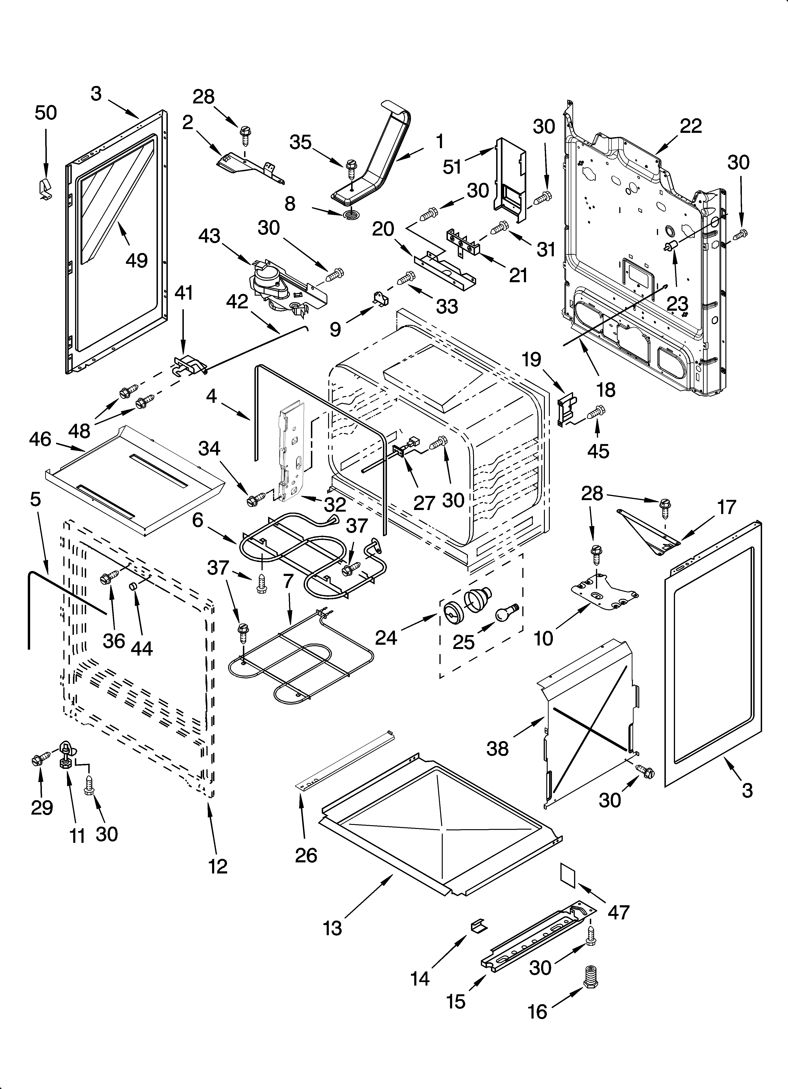 Whirlpool GERP4120SS0 chassis parts diagram