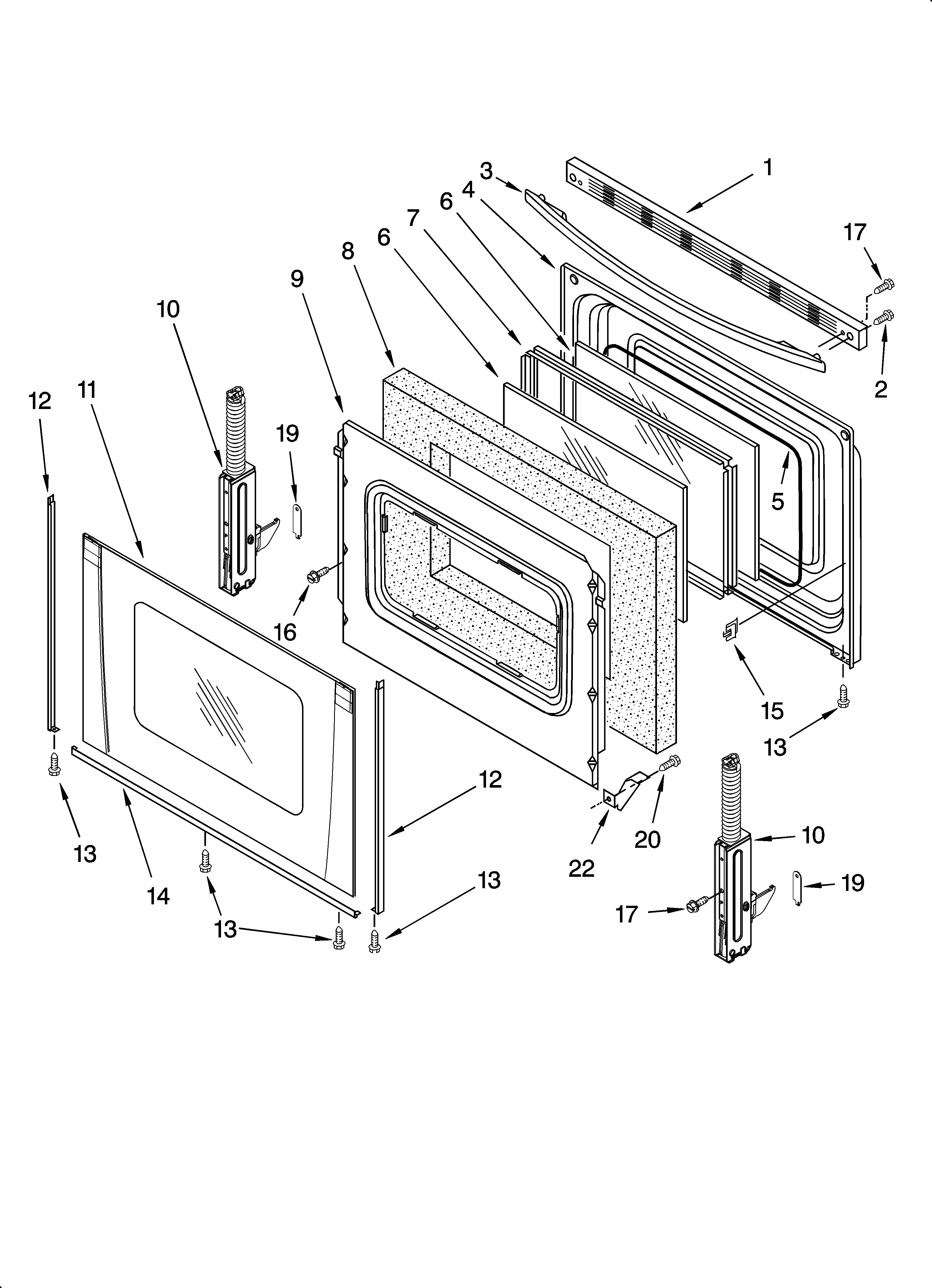 Whirlpool GERP4120SS0 door parts, optional parts diagram