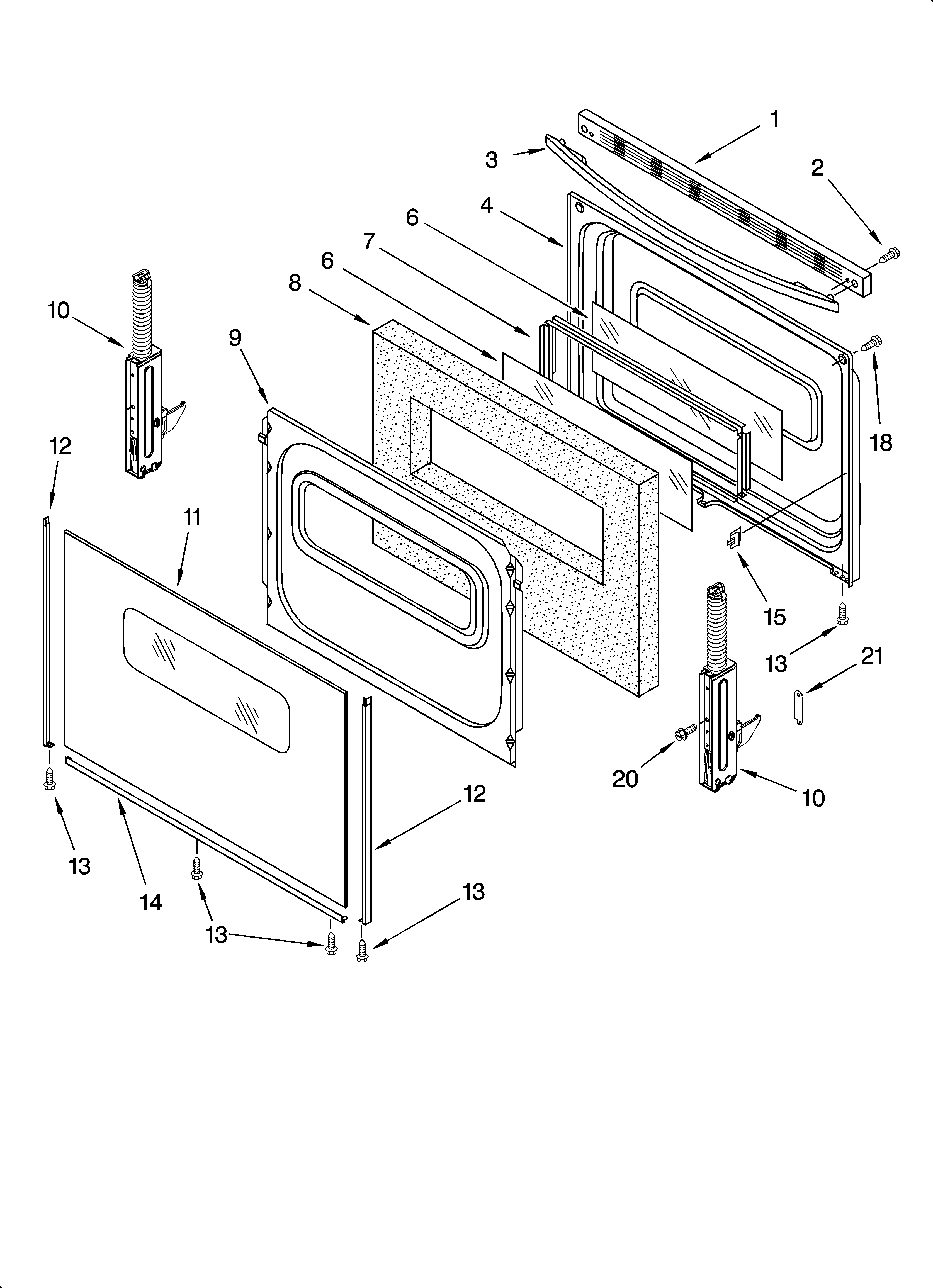Inglis IGS325RQ2 door parts, optional parts diagram