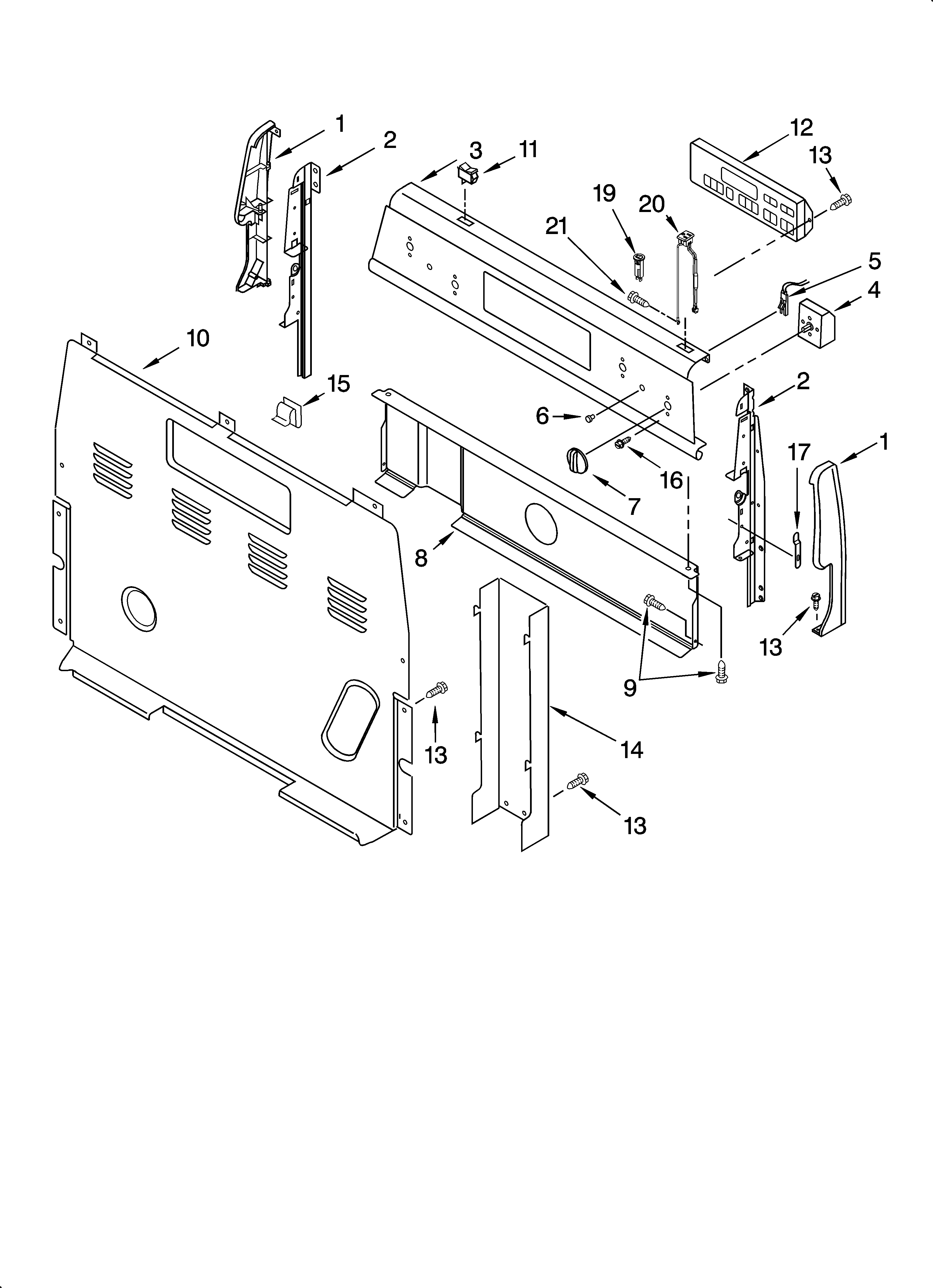 Inglis IME31302 control panel parts diagram