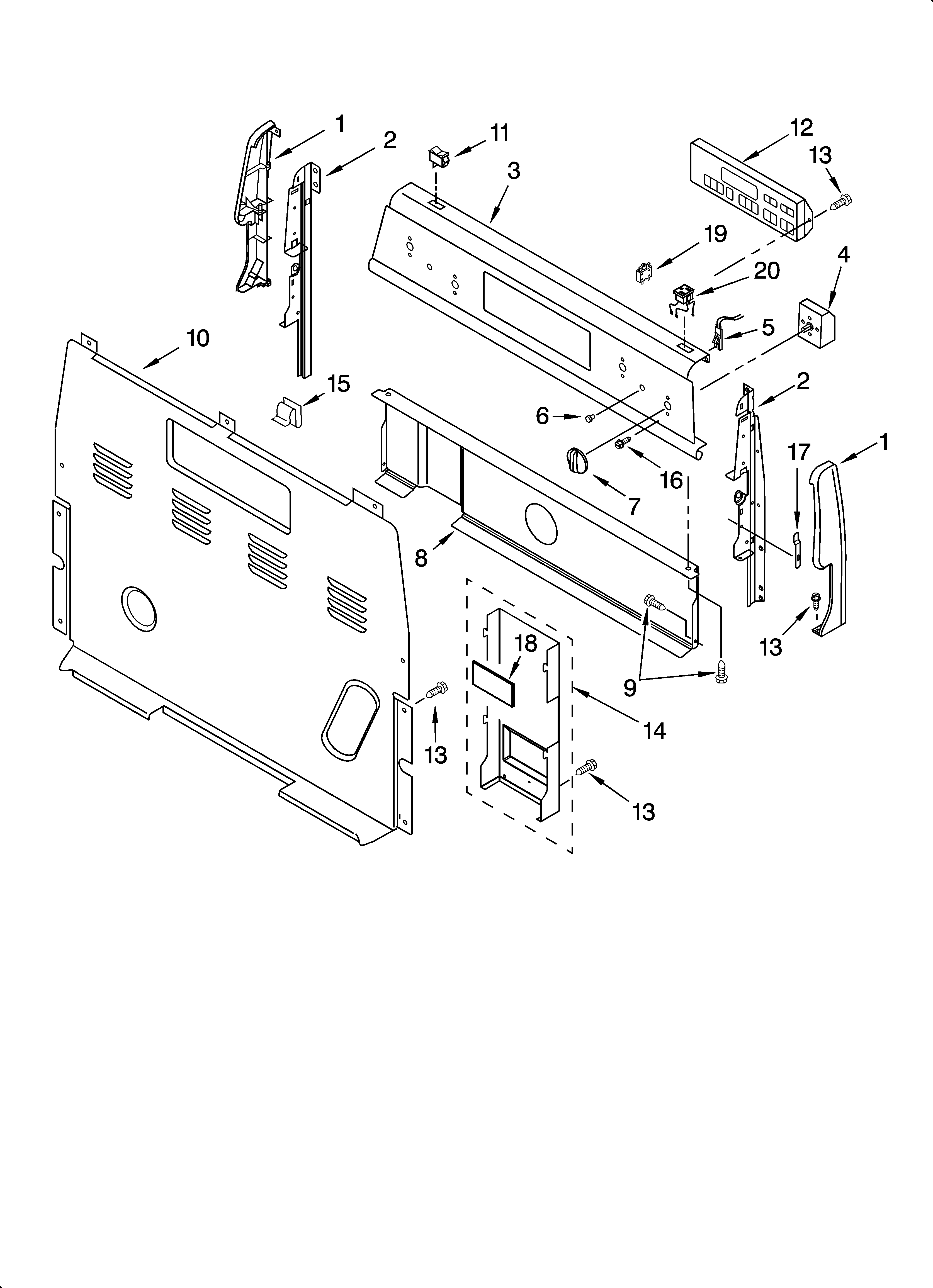 Inglis IME32301 control panel parts diagram