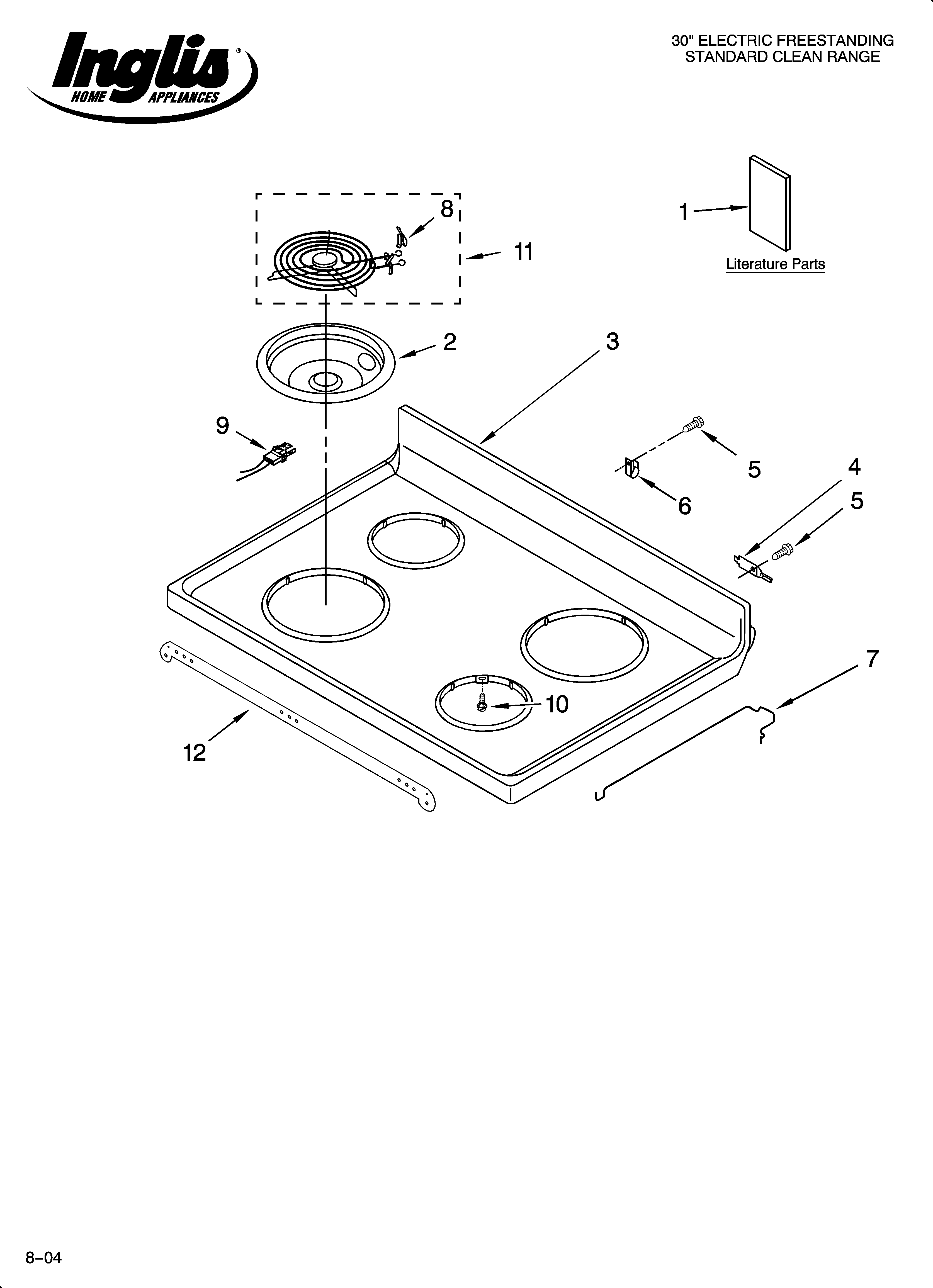 Inglis IME33302 cooktop parts diagram