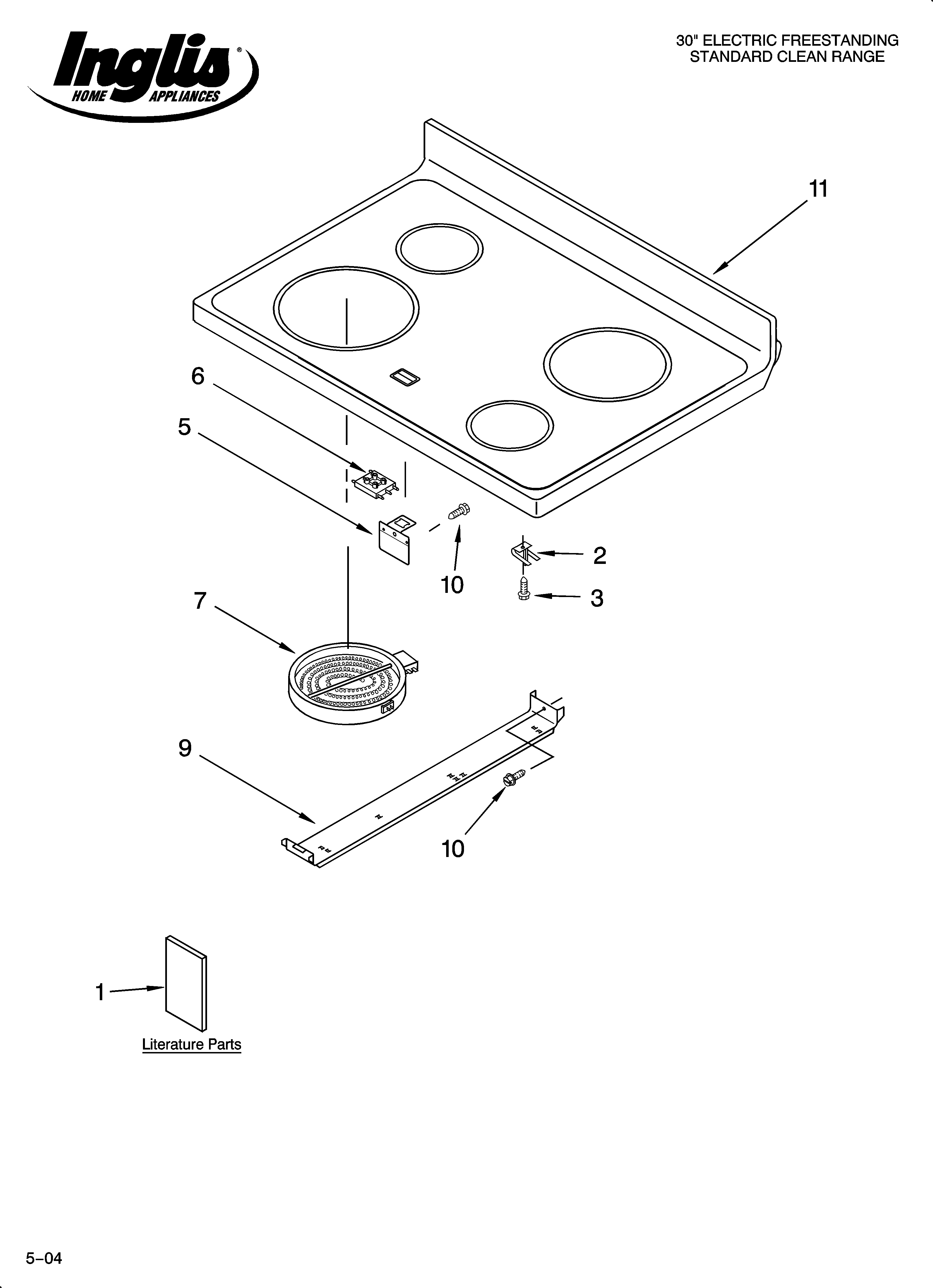 Inglis IME82301 cooktop parts diagram