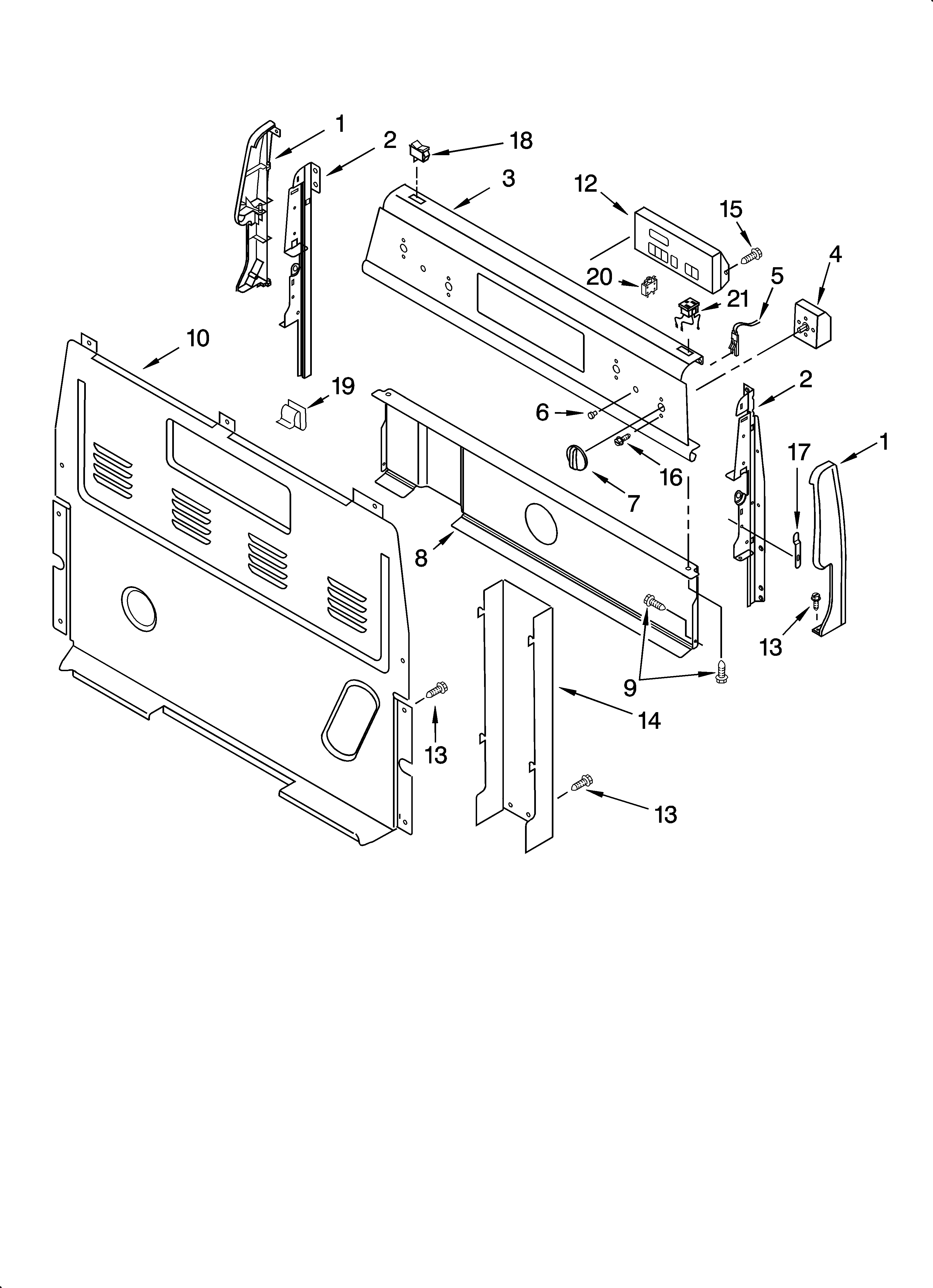 Inglis IMP33802 control panel parts diagram